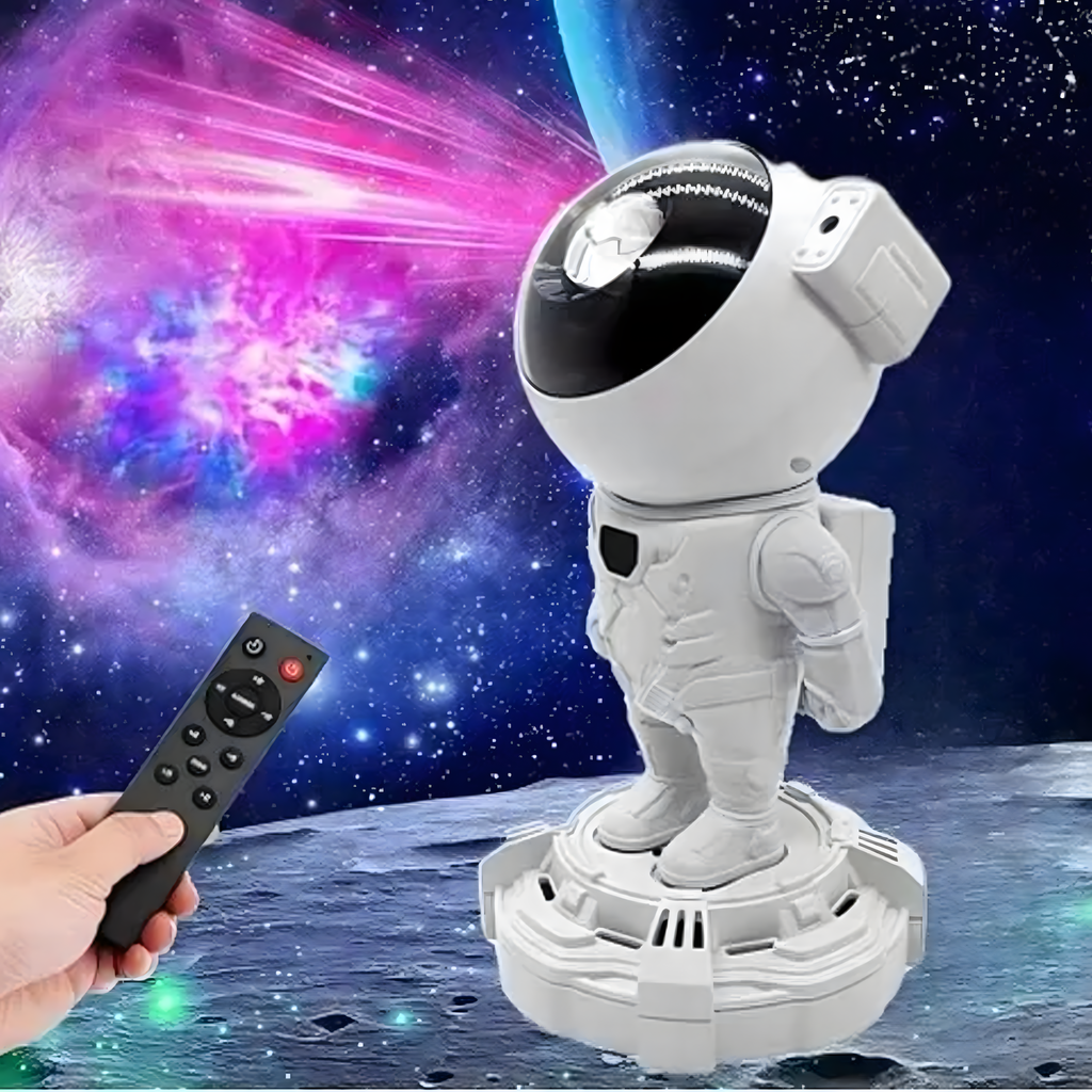 Tähtede projektor Astronaut Öölamp Projektor lapsele Kosmos Kaugjuhtimispult