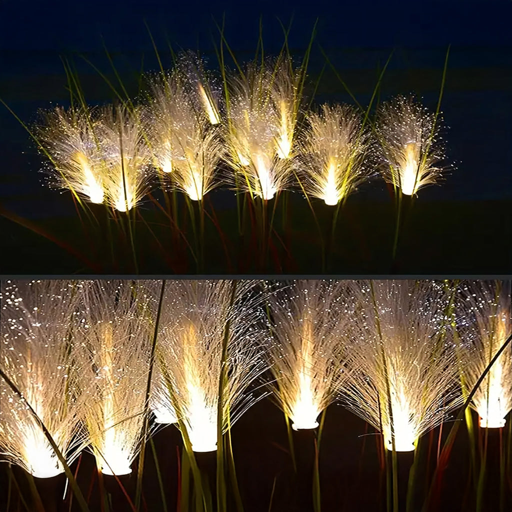 2x päikesepatareiga aiavalgusti dekoratiivse kõrrelise piigiga ja LED-paneeliga 85cm