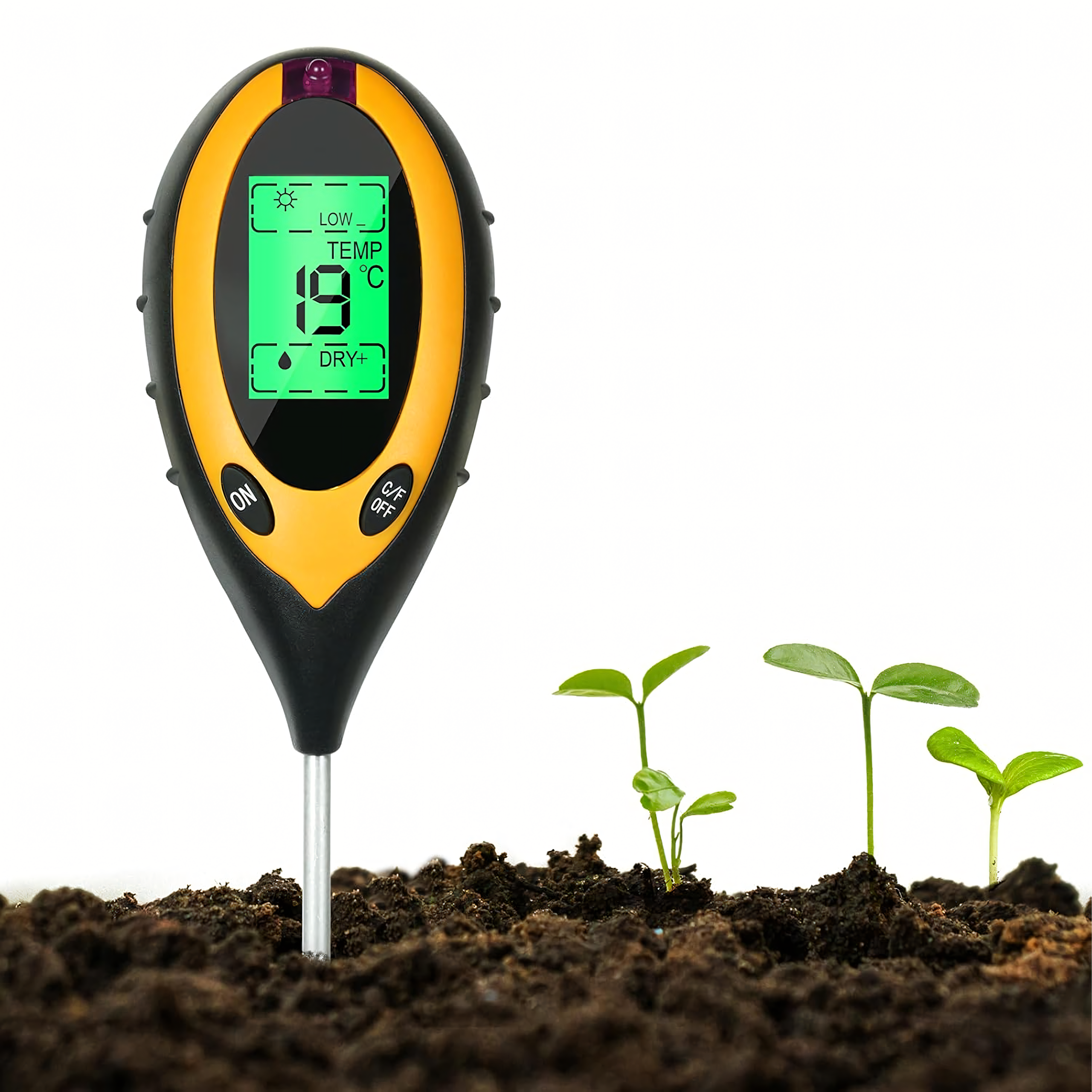 4-ühes mulla pH-tester ja temperatuuri mõõtja RC-K-2341