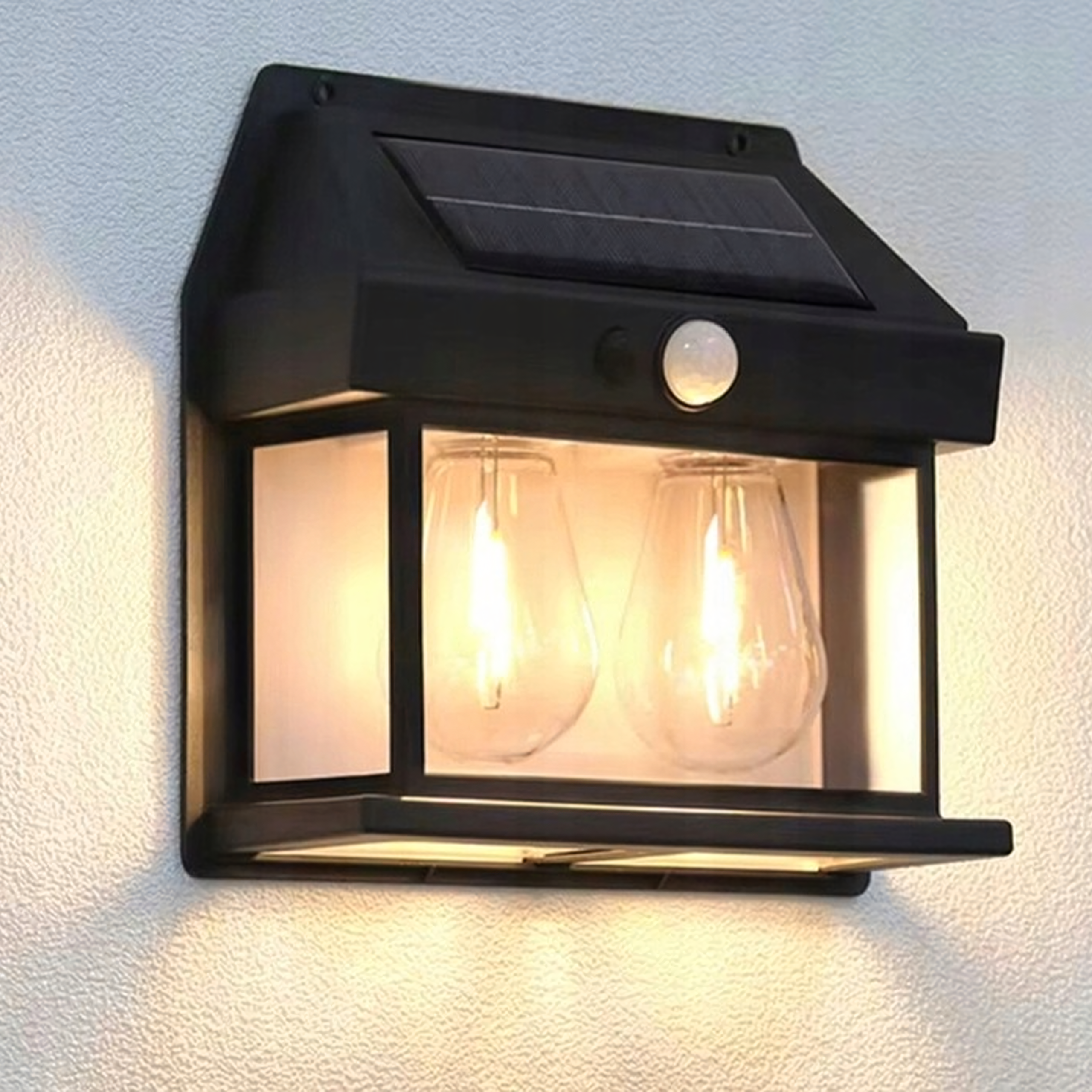 Double LED Solar Wall Light with Motion Sensor for Garden and Exterior (F15)