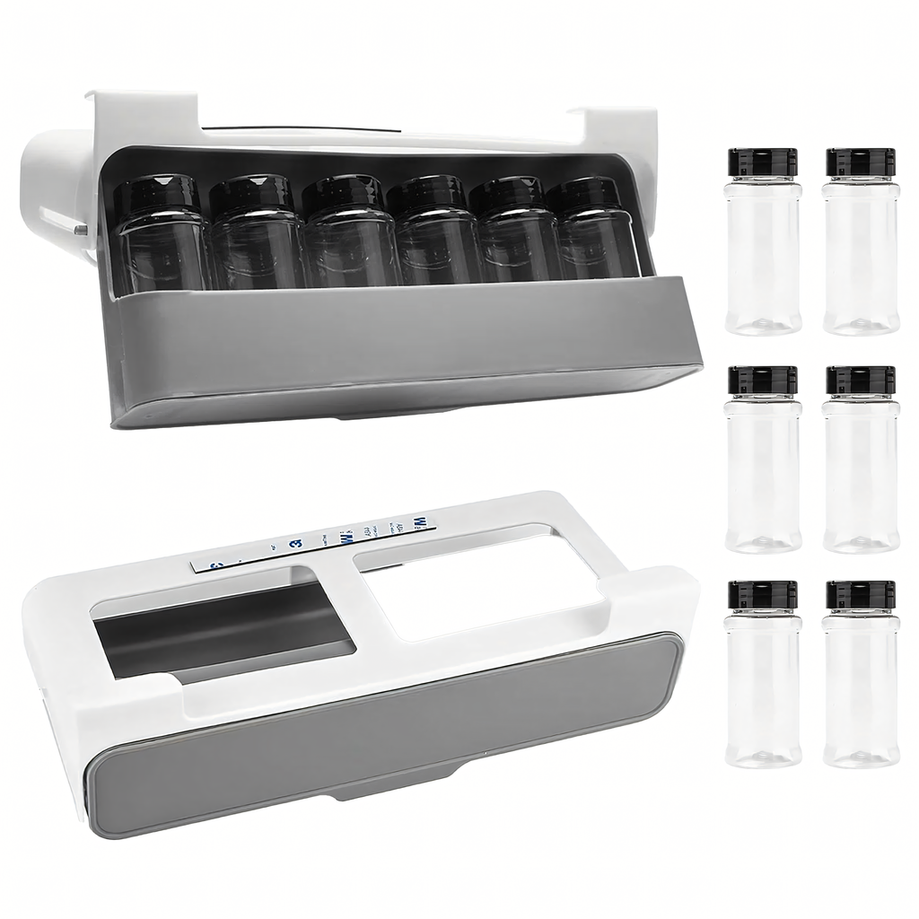 Drawer Organizer Shelf Suspended Spice Rack 6 Jars