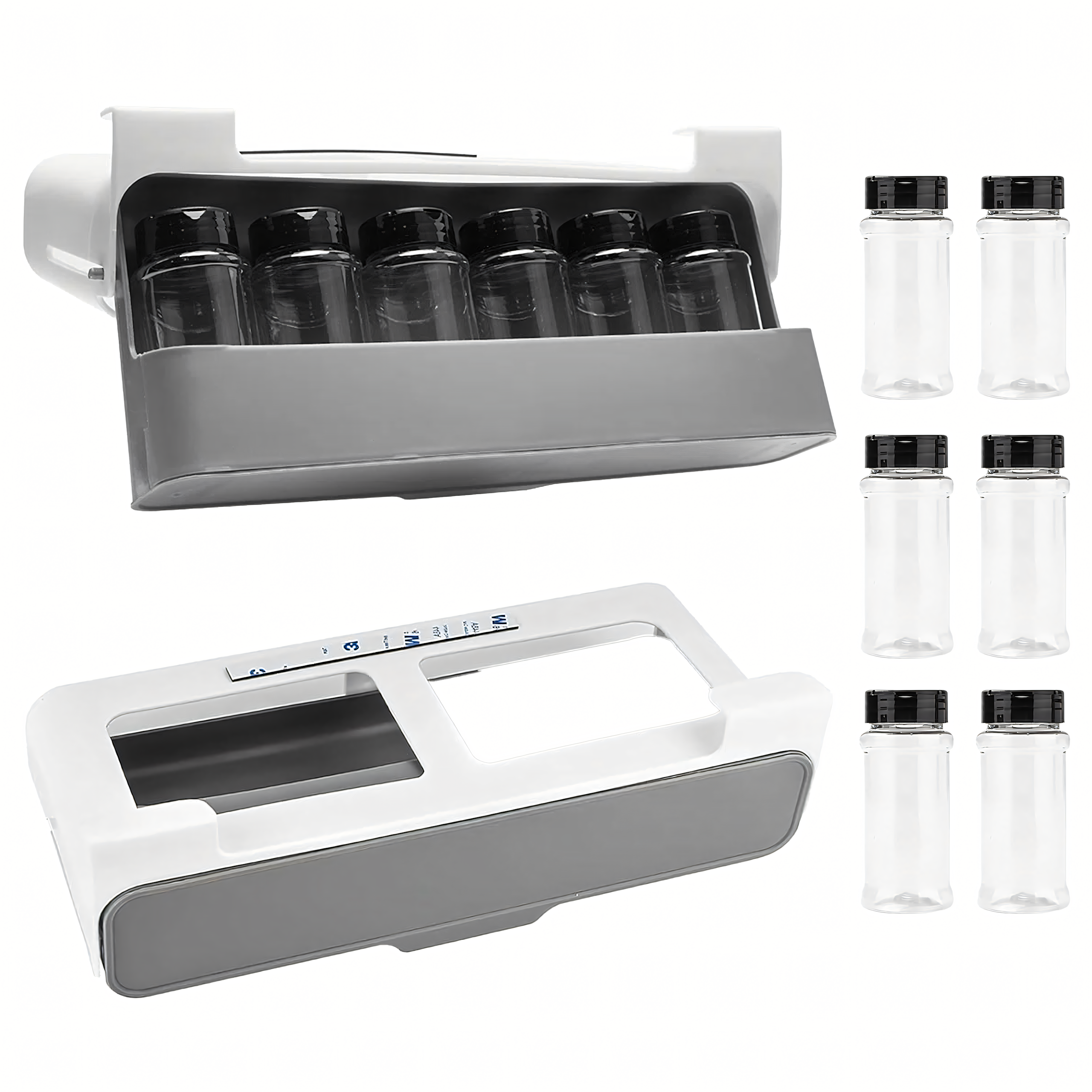 Drawer Organizer Shelf Suspended Spice Rack 6 Jars