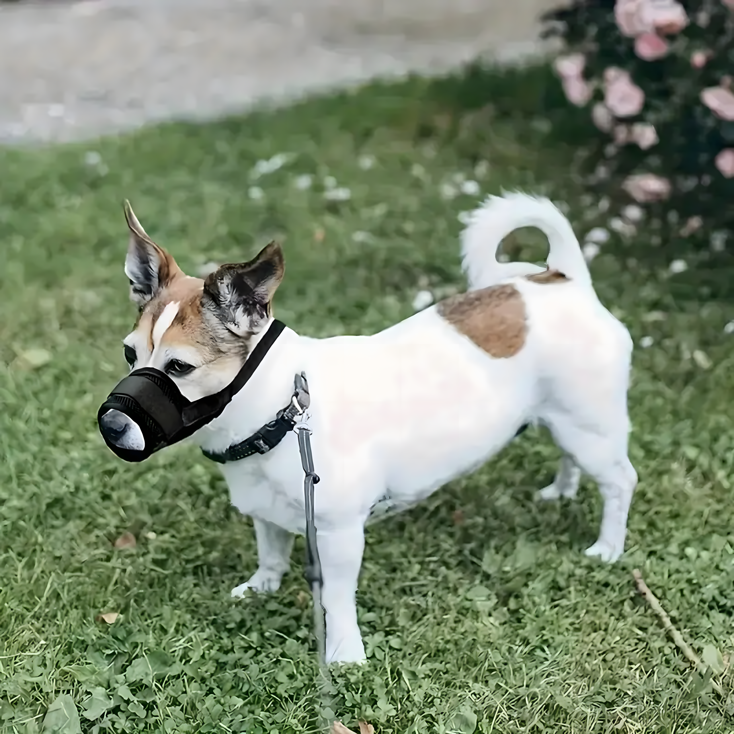 Kangast koeramuser koos võrguga, füsioloogiline, ohutu nailon, M 10-12 cm