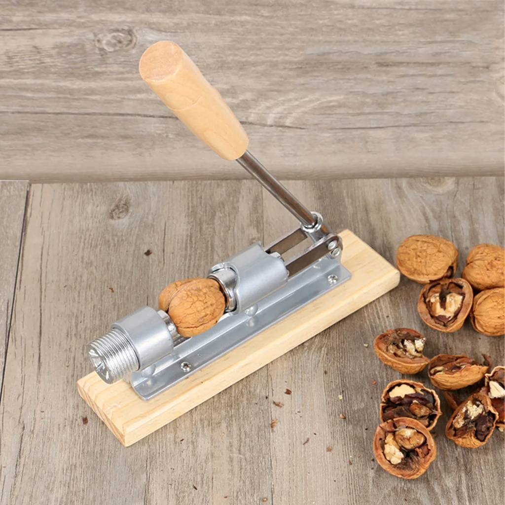Steel Nutcracker with Wooden Base