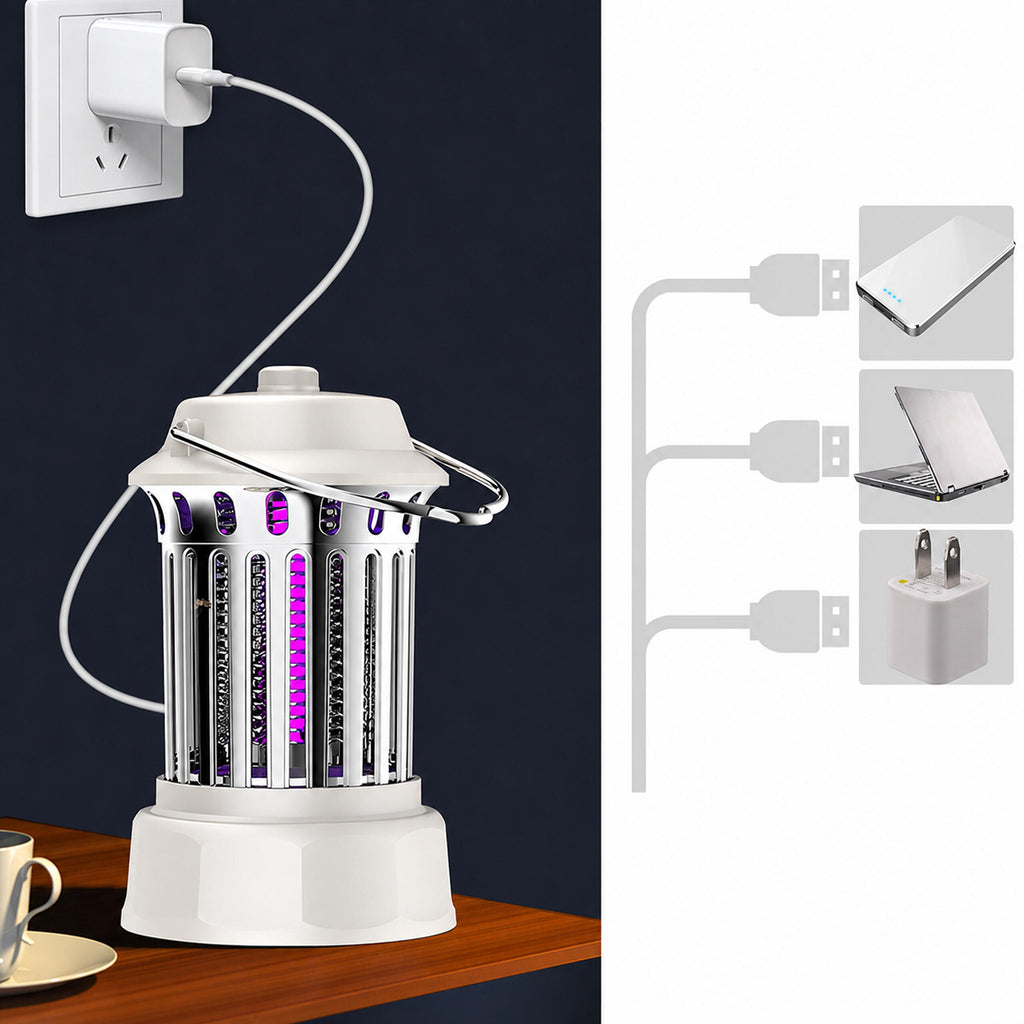 Portable UV Insect Killer Lamp for Flies, Mosquitoes, Moths, and Other Insects for Garden and Terrace