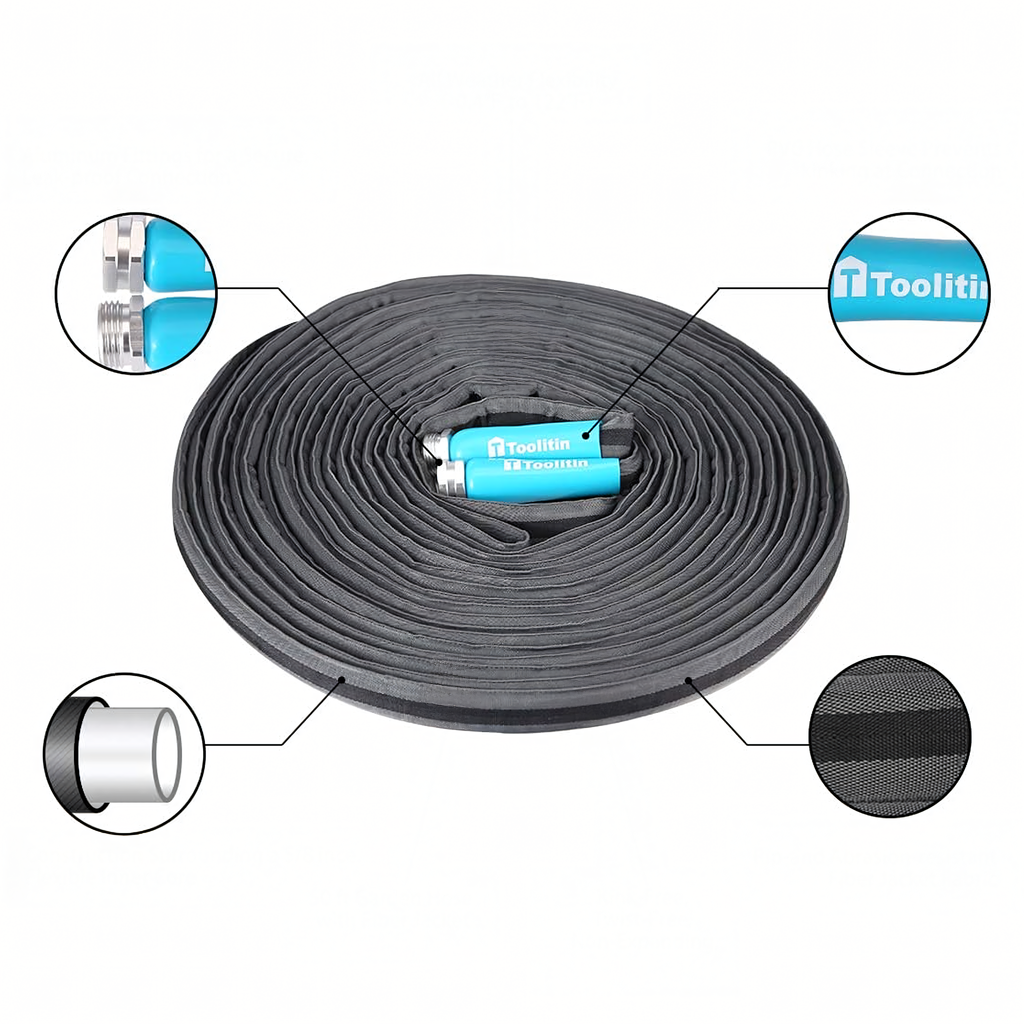 High-Pressure Garden Hose 30 m 5/8'' Strong Durable Resistant with Connectors
