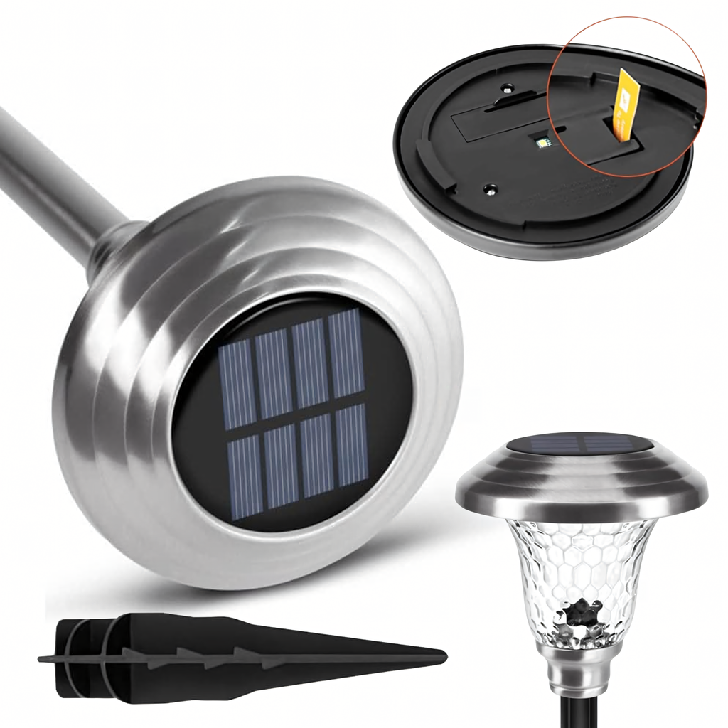 Solar Garden Spike Lights Set 42cm Waterproof Outdoor 6 pcs