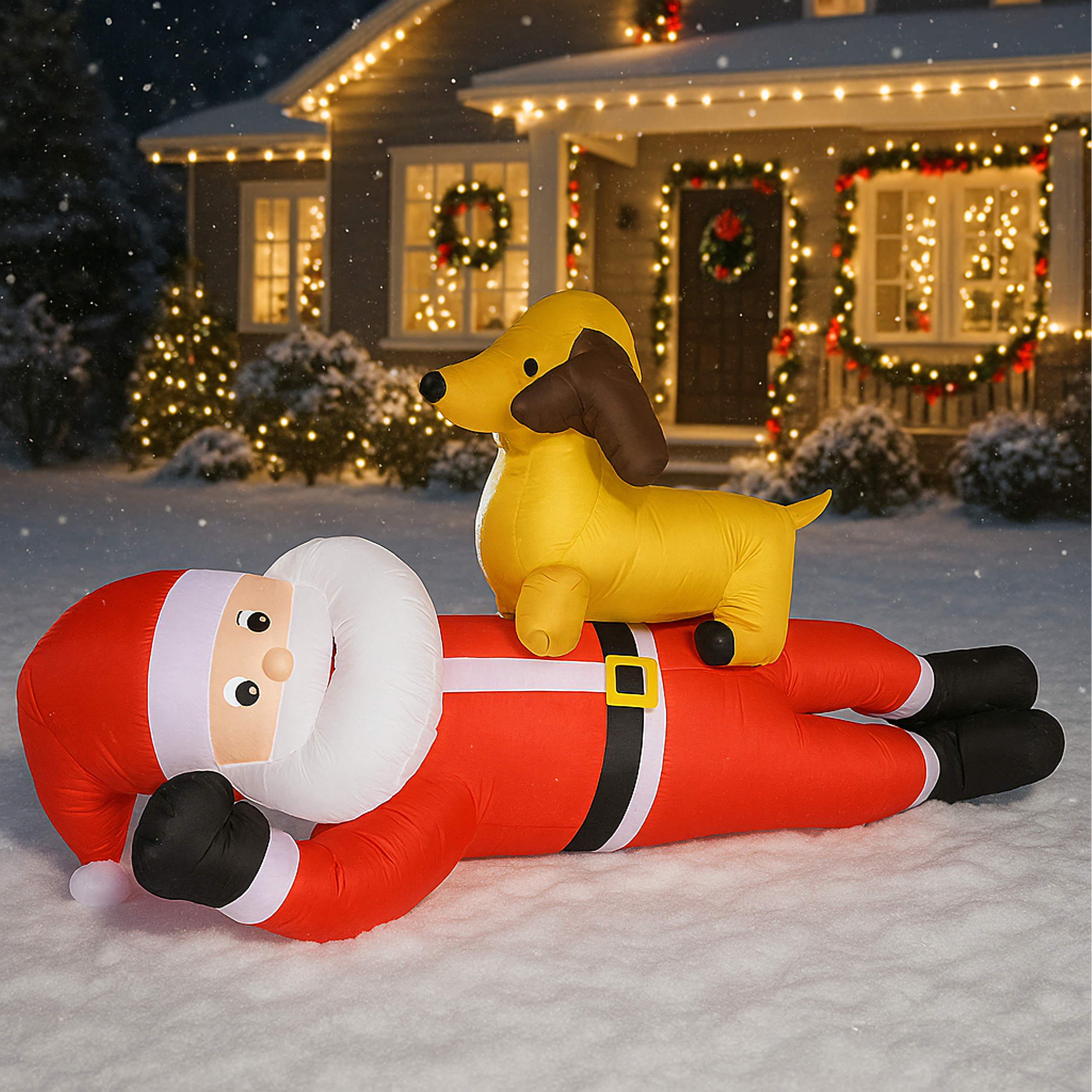 Täispuhutav jõuluvana põhjapõdraga 210cm jõulu Led valgus XXL