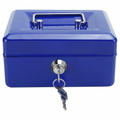 Metal Cash Box for Coins, Banknotes, Documents, Safe with Key Lock (E20)