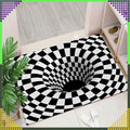 3D illusiooniga valge augu uksematt vaip 60x90 CM