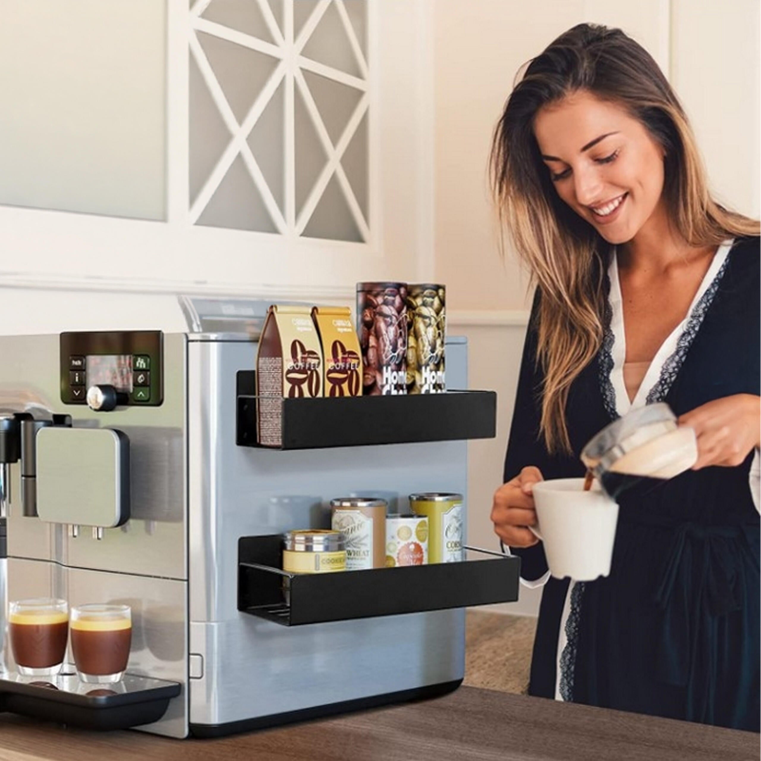 Magnetic Shelf for Refrigerator, Washing Machine, Spices, Hooks Kitchen Organizer 2 pcs