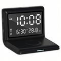 3-in-1 Digital Clock Alarm with 15W Wireless Charger, Thermometer, and Mirror