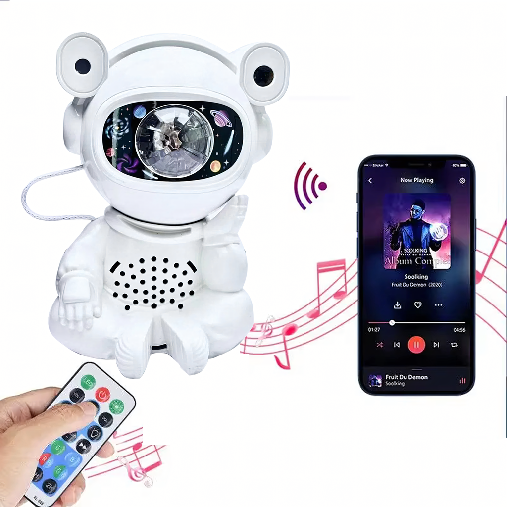 Astronaut Täheprojektor Öölamp Projektor Lastele Kosmos USB Kaugjuhtimispult