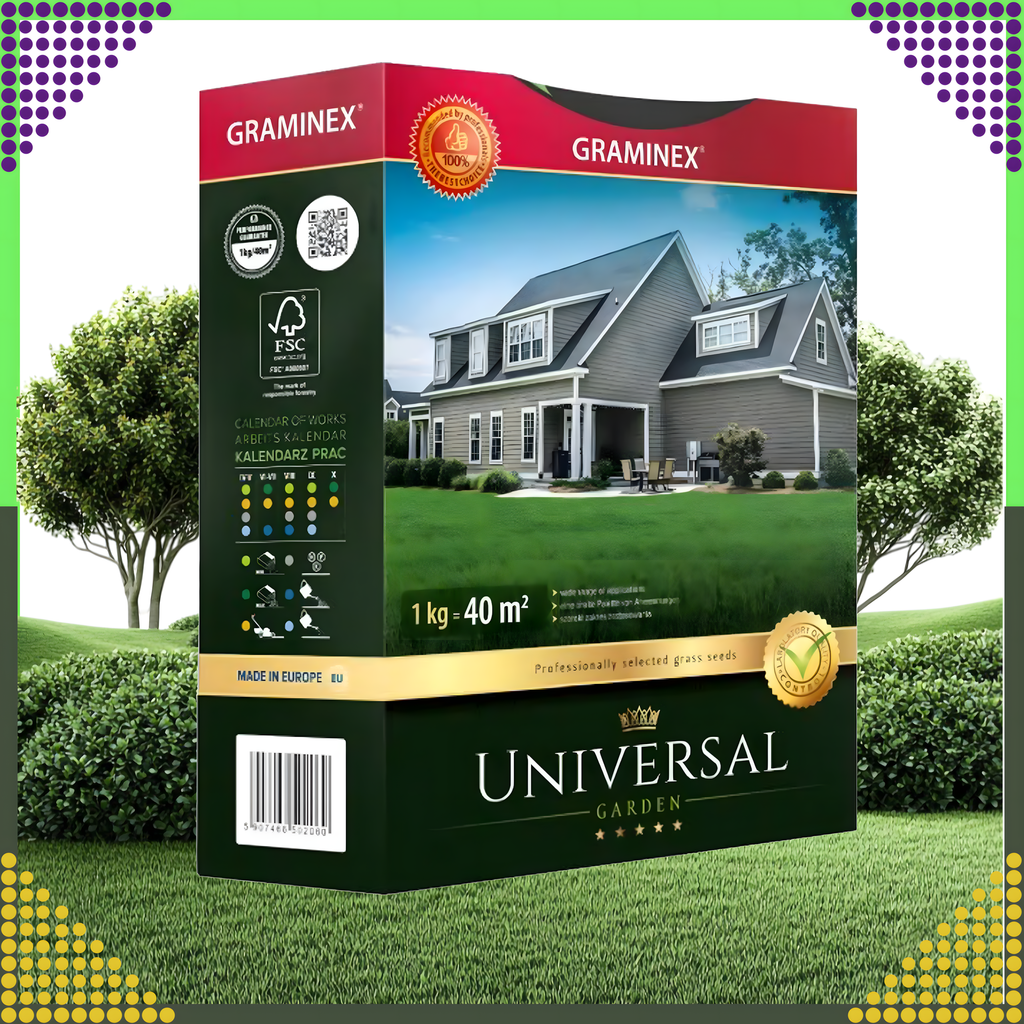 Premium Universal Grass Seed Mix 1kg for 40m² Resistant