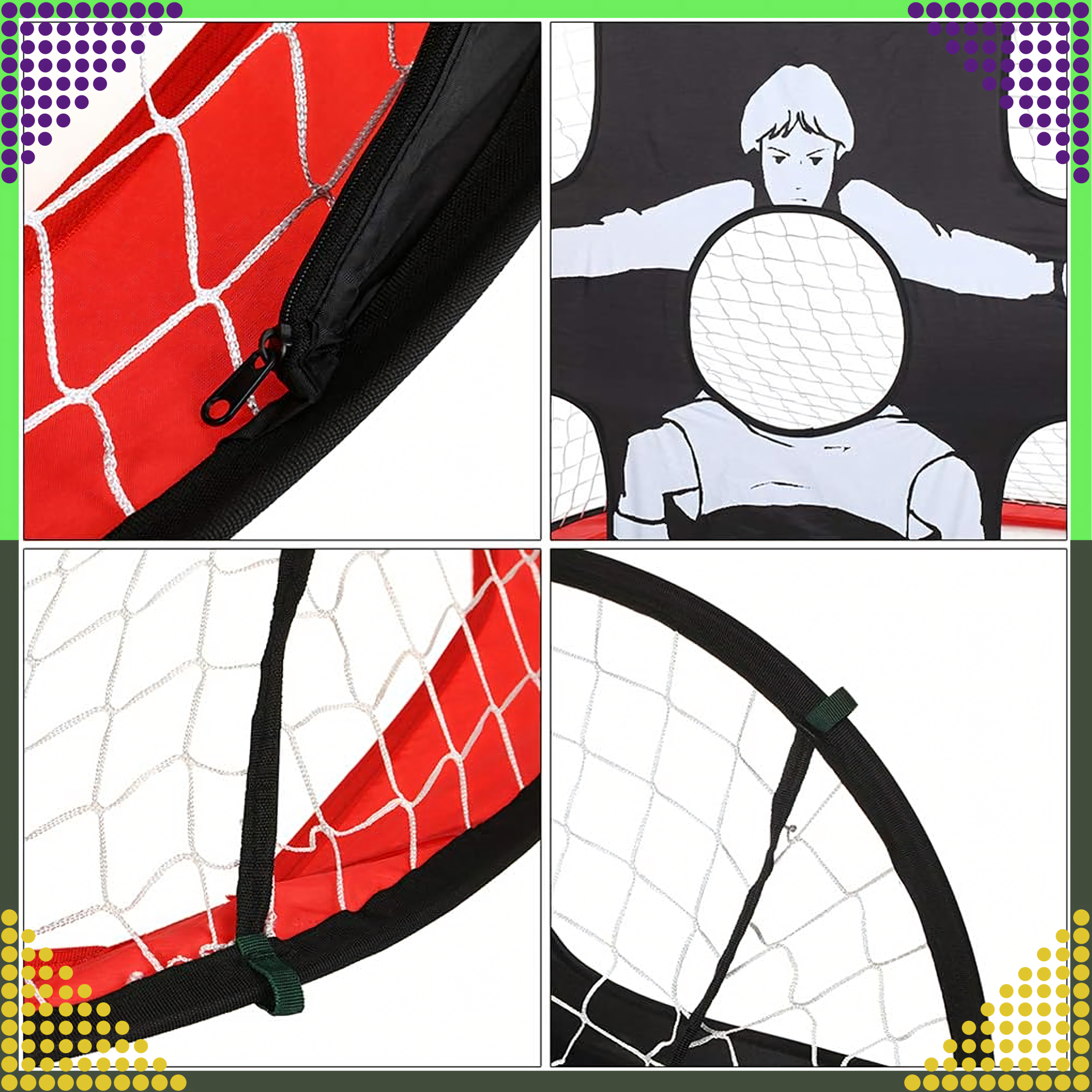 2in1 kokkupandav jalgpallitreeningu värav ja jalgpalli sihtmatt