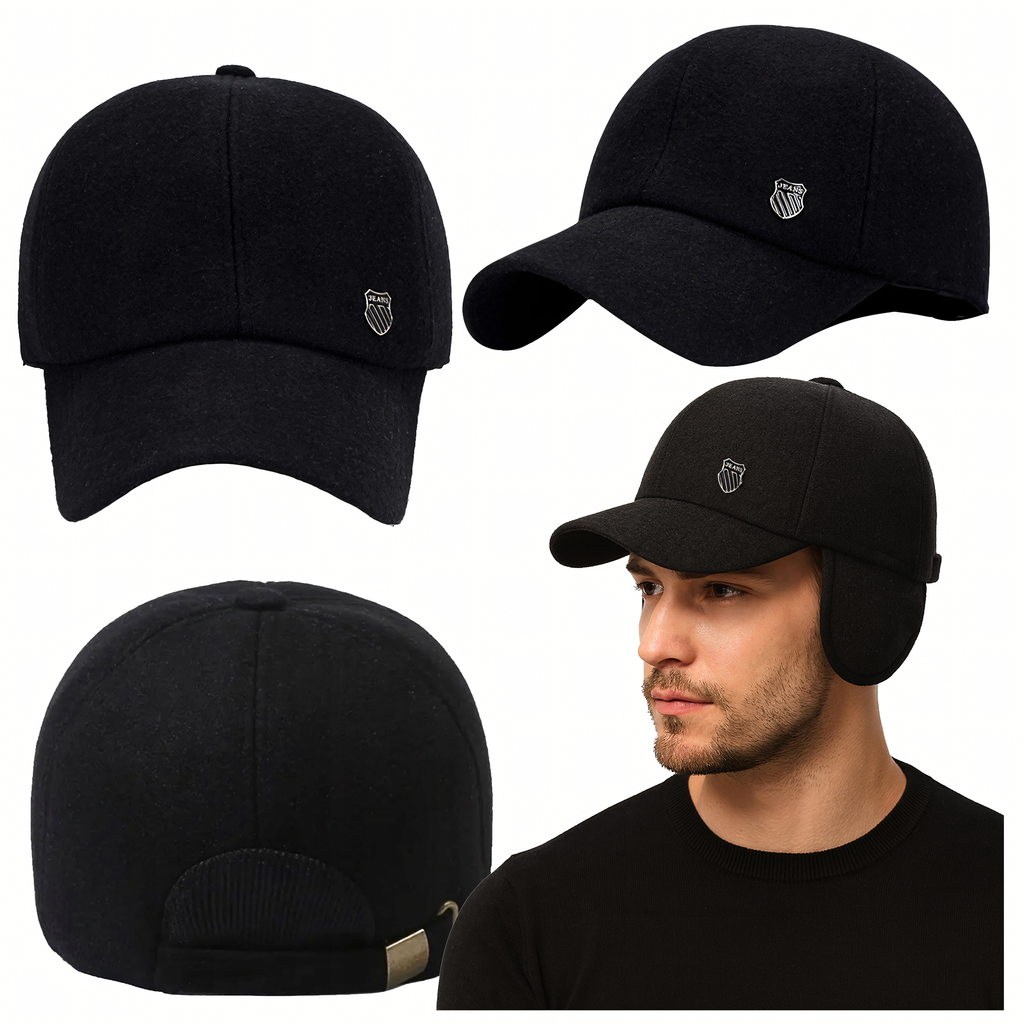 Warm Men's Winter Hat with Visor Earmuffs Earflaps Insulated Pilot Jacket