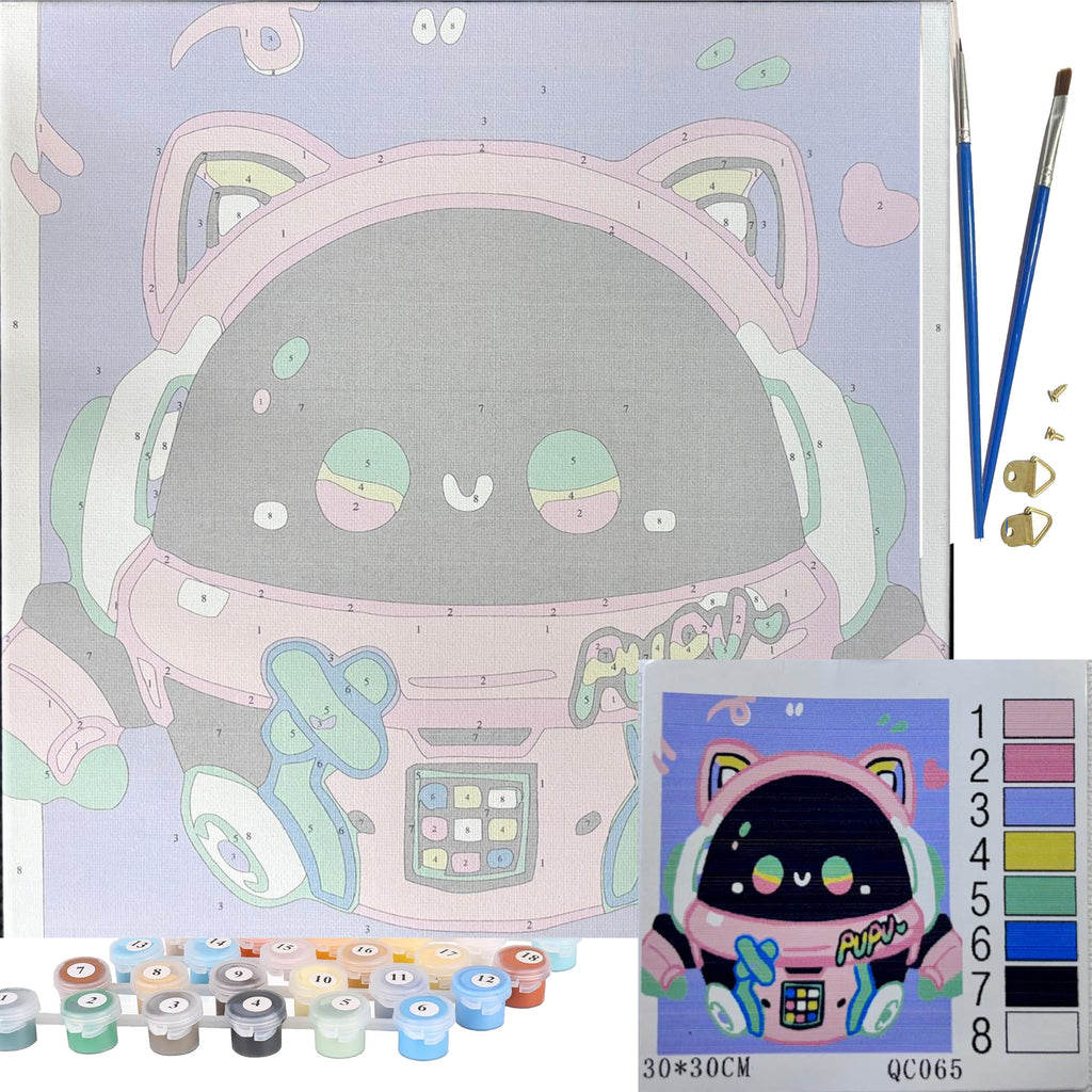 Numbrite järgi maalimise komplekt raamiga 30x30 lastele