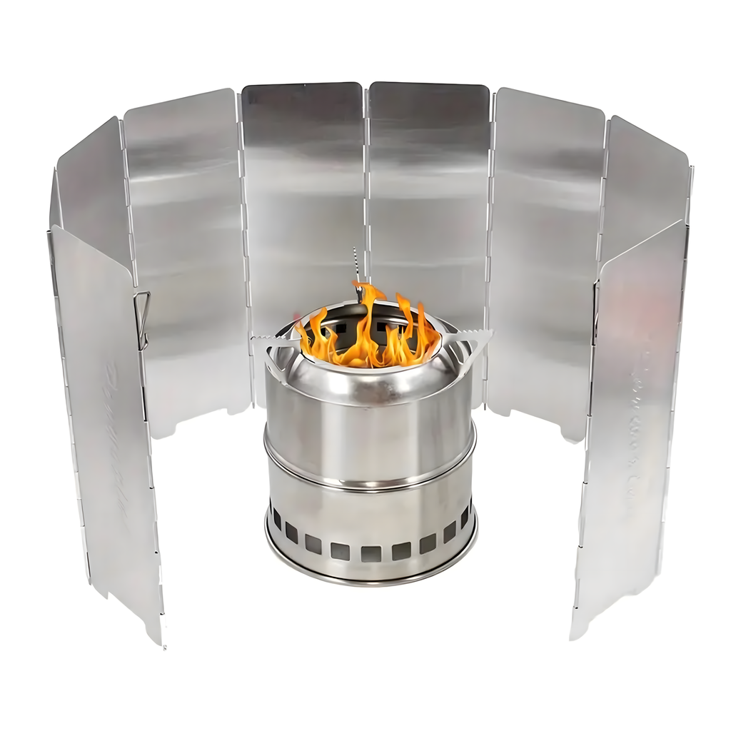 Tuulekindel kokkupandav põletiga pliidi eraldaja