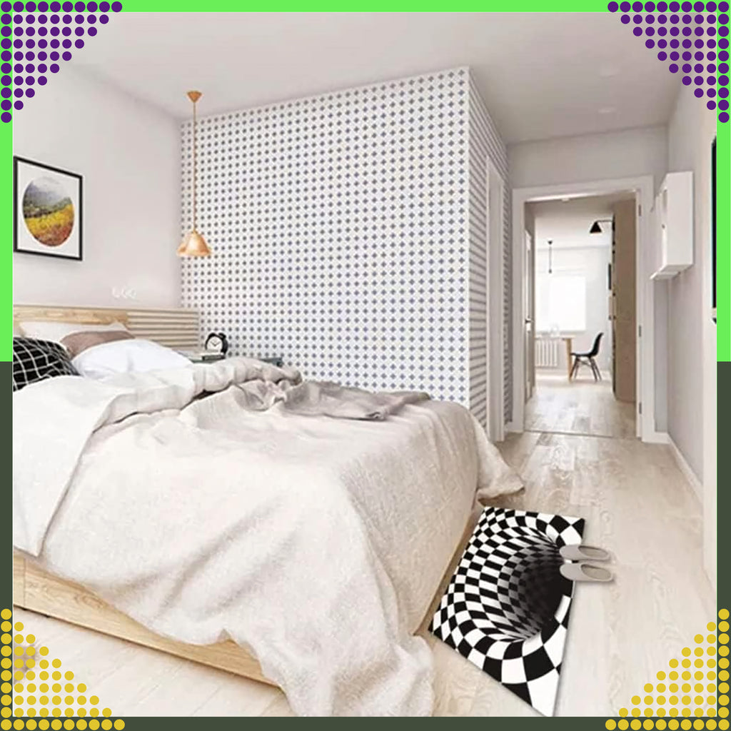 Chodnik Dywanik Mata Wycieraczka z Efektem 3D Iluzja Biała Dziura 60x40cm