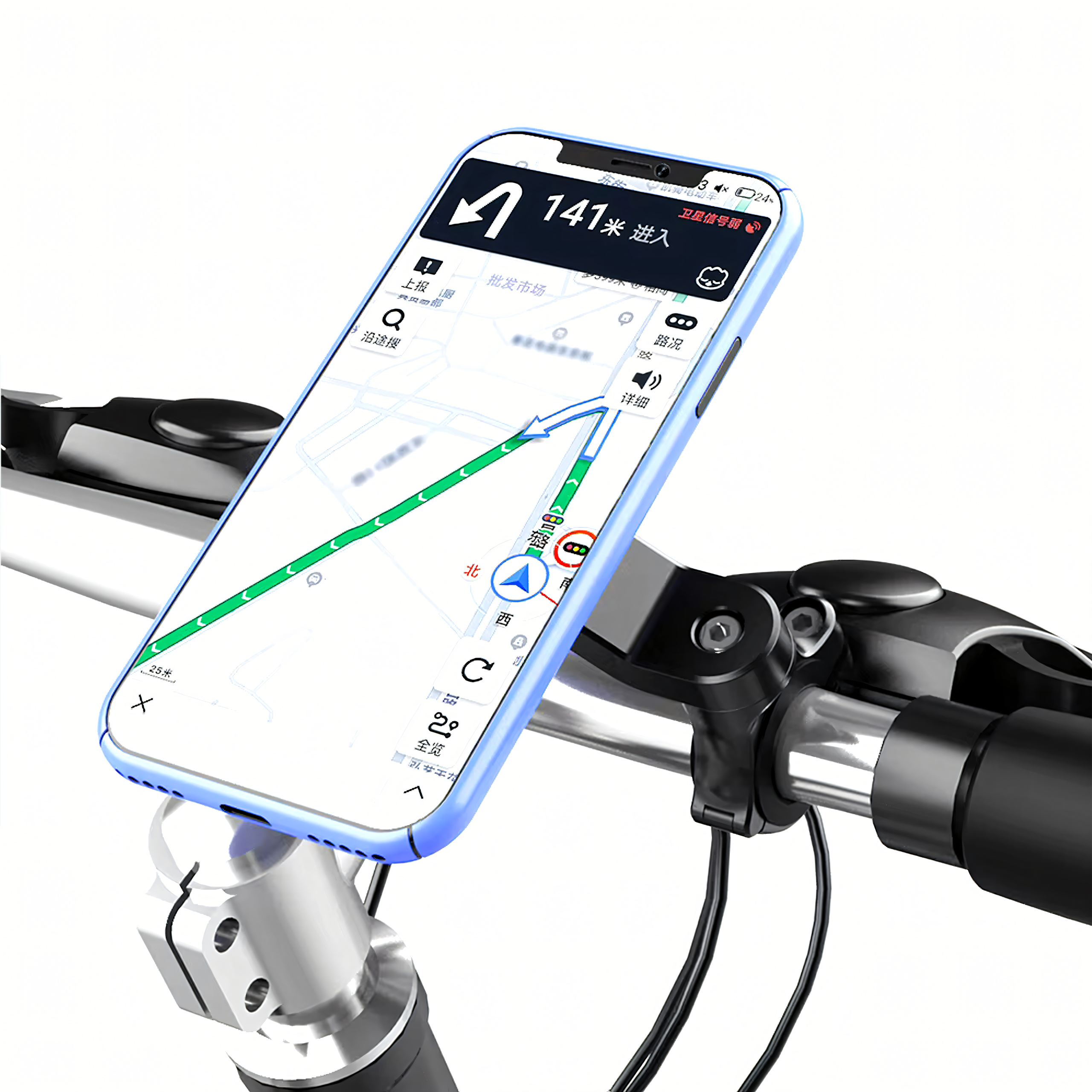 Vibratsioonisummutiga hoidik telefoni jaoks jalgratta, mootorratta ja tõukeratta navigatsioonile Mtb