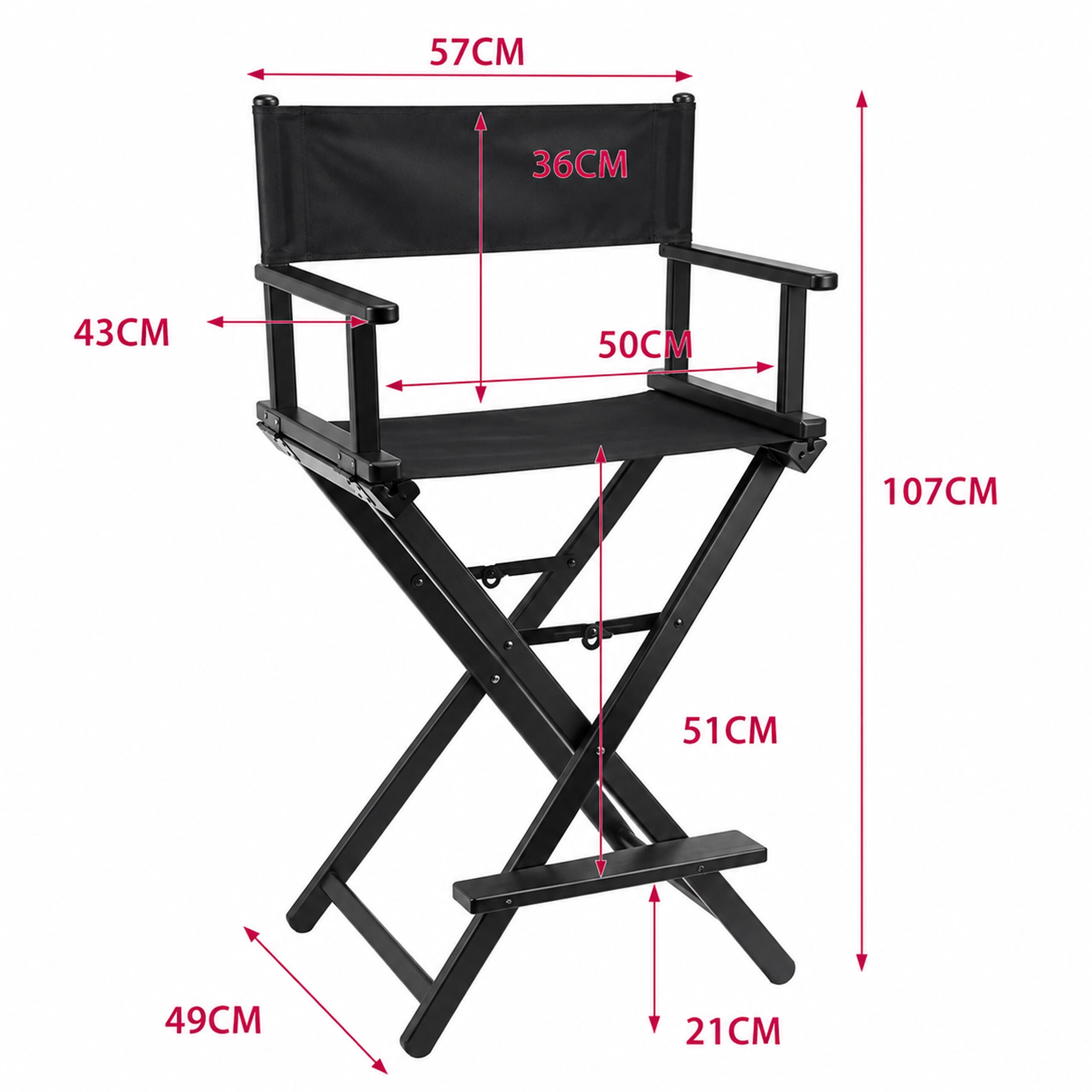 Aluminum Folding Makeup Director Chair