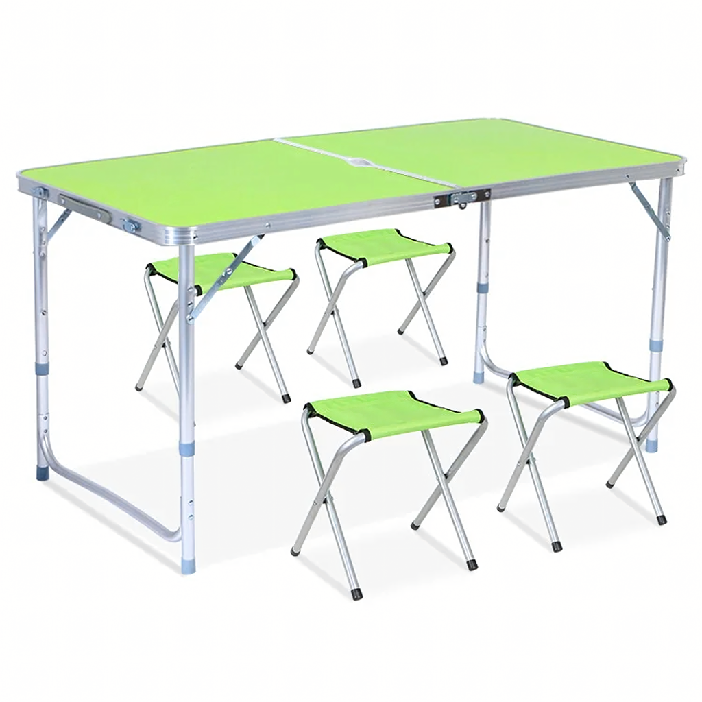 57x Set Folding Camping Table with 4 Chairs and Carrying Case