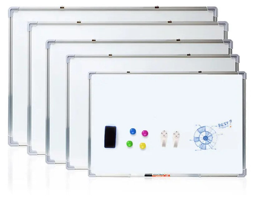 White Magnetic Dry-Erase Board 60x40 Wall-Mounted for Presentations