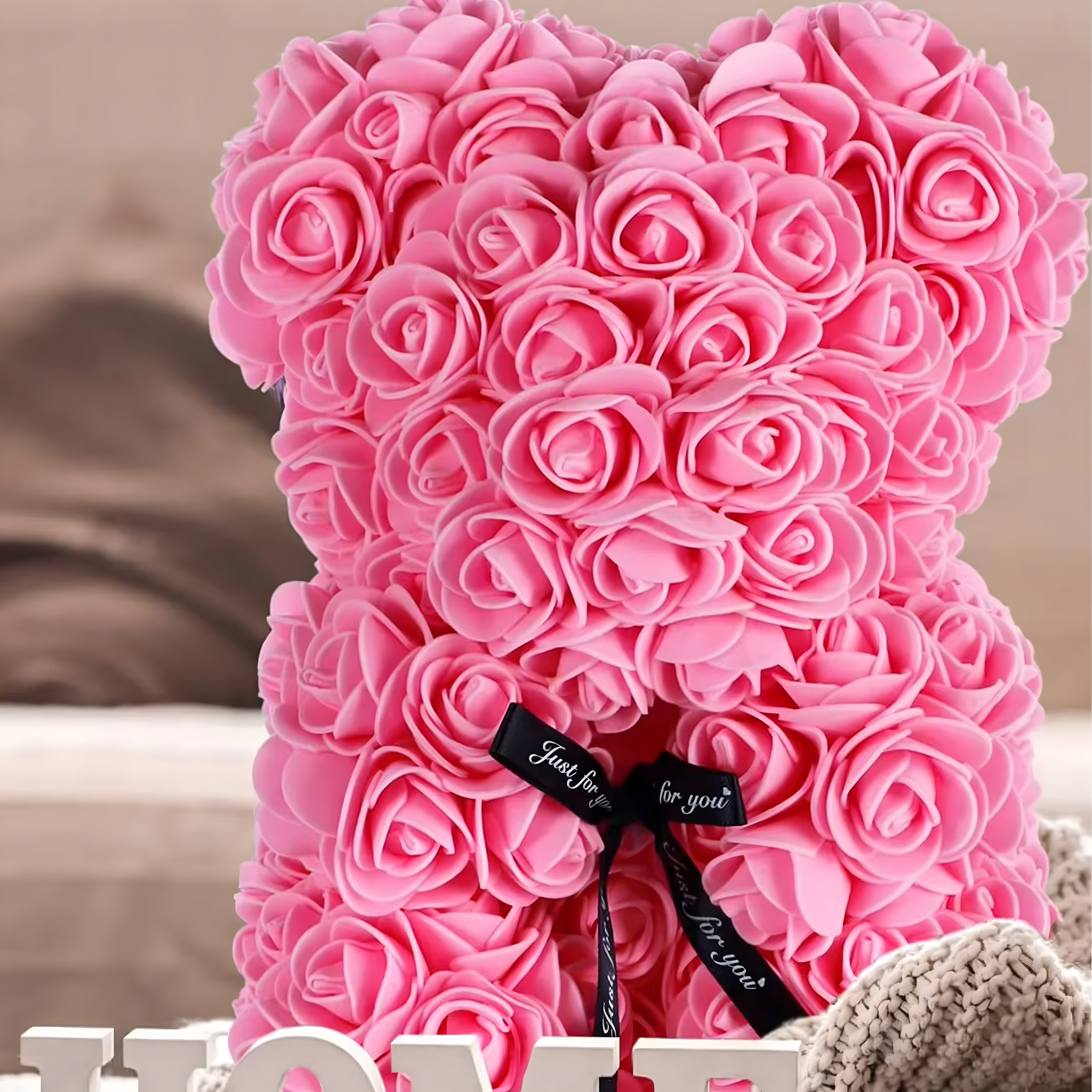 Karu LED roosidega kingitus emale, tüdrukutele, vanaemale Igavene roosikomplekt 25 cm