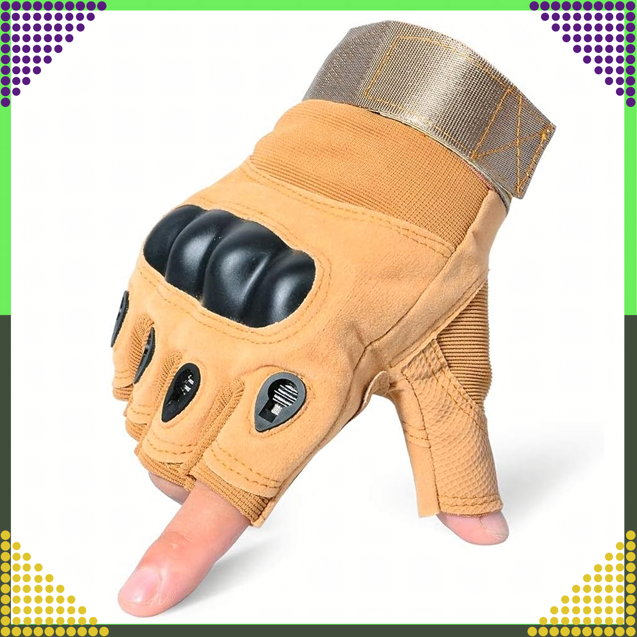 Survival Tactical Combat Gloves for Motorcycle Fingerless Military Work Gloves L