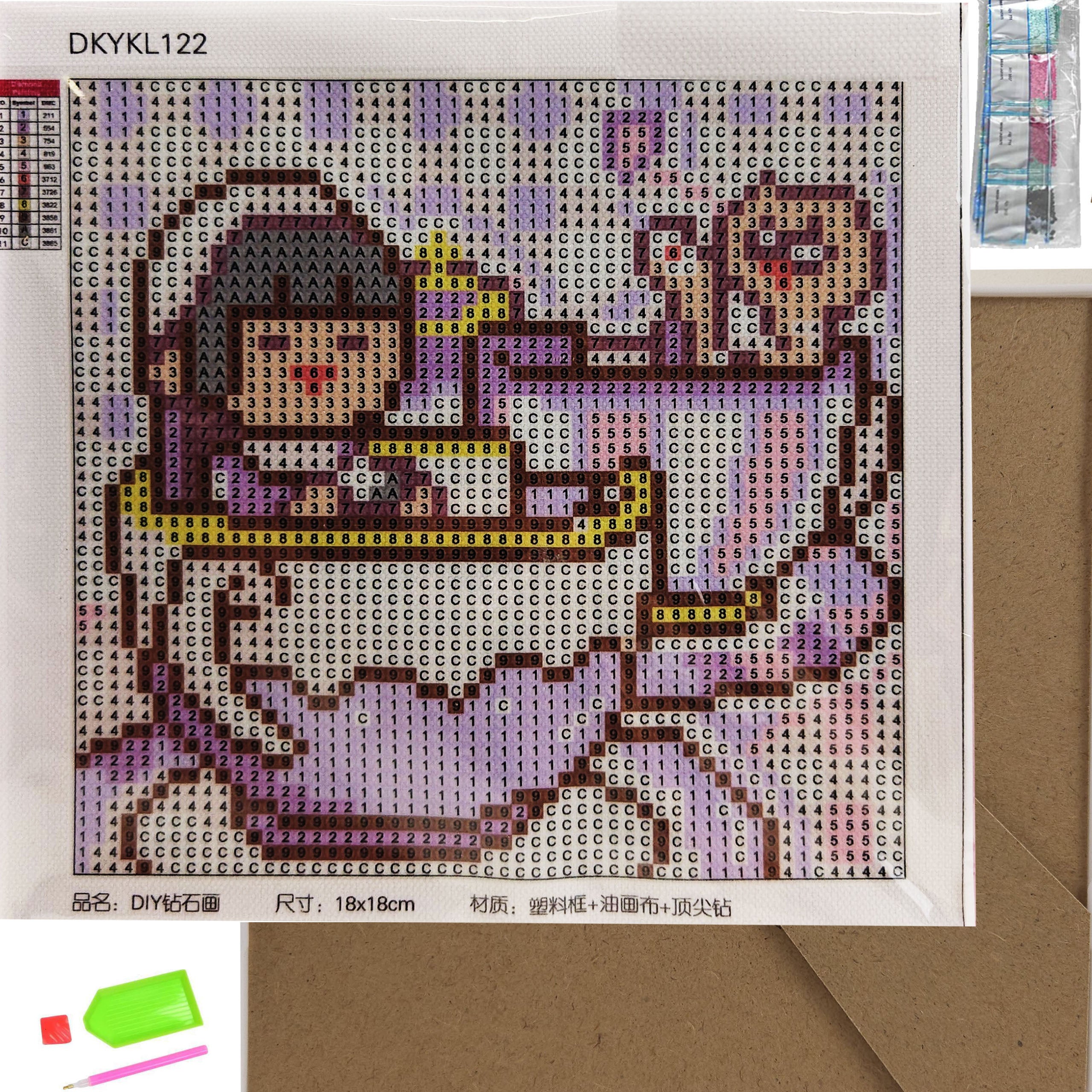 Teemanttikand 17.5x17.5 Teemantmaal Mosaiik Teemantpilt raamiga