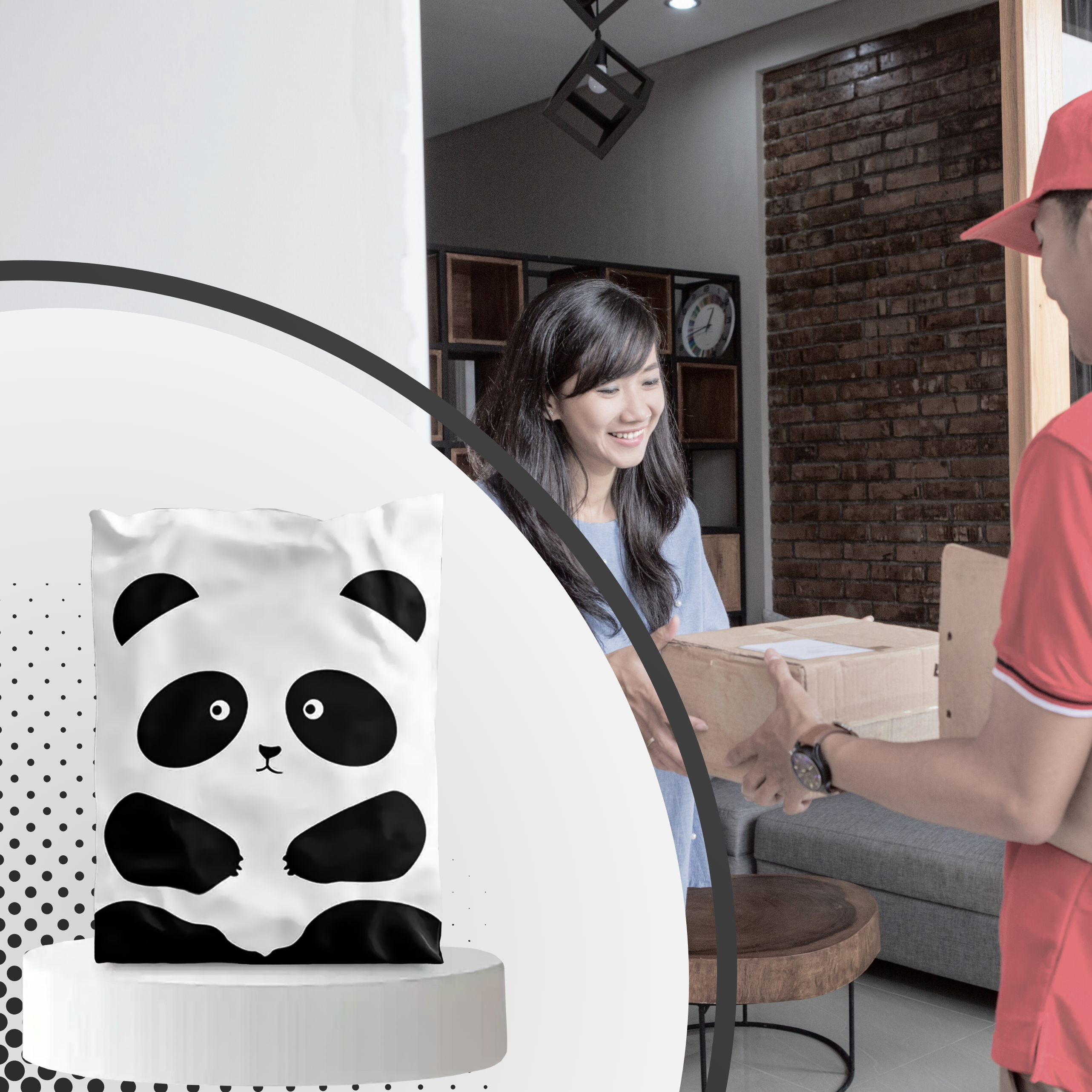 Tugevad kullerposti kotid 255x370 mm Panda 50 tk