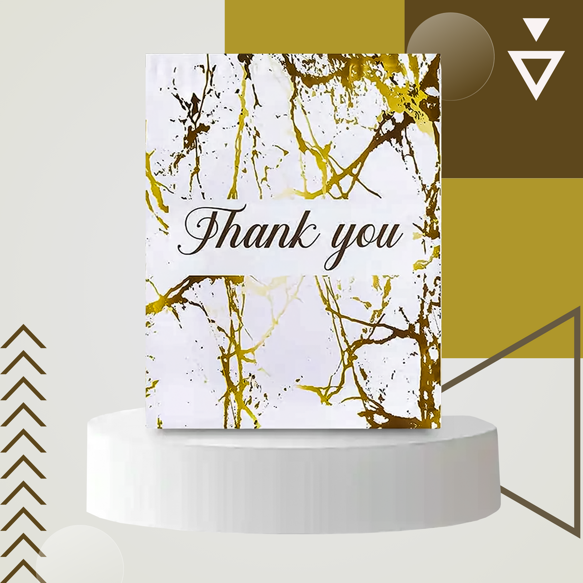 Kullerpolüümbrikud kuldse marmormustriga „Thank You“ 255 × 370 mm, 50 tk RC122-12179