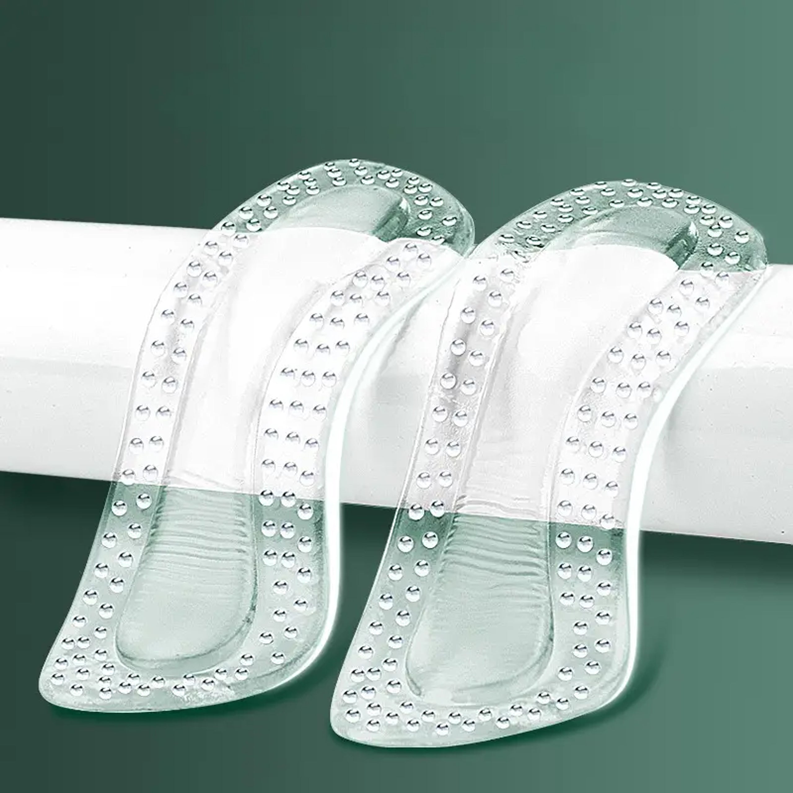 Gel Heel Pads with Massage Studs Adhesive Insoles 2 pcs (1 pair)