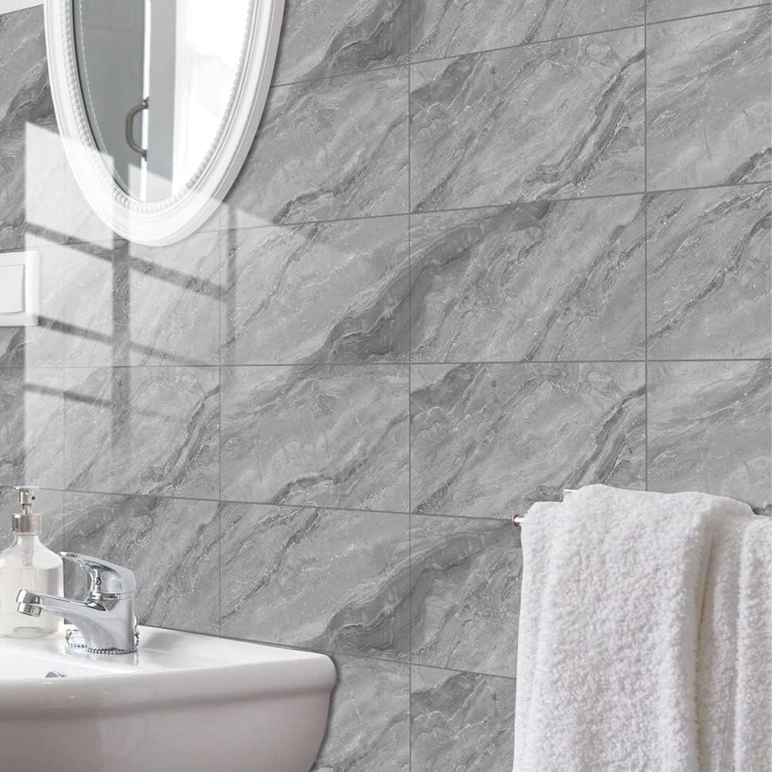 Self-Adhesive Wall Panels Marble Tiles 30x15cm 16 pcs