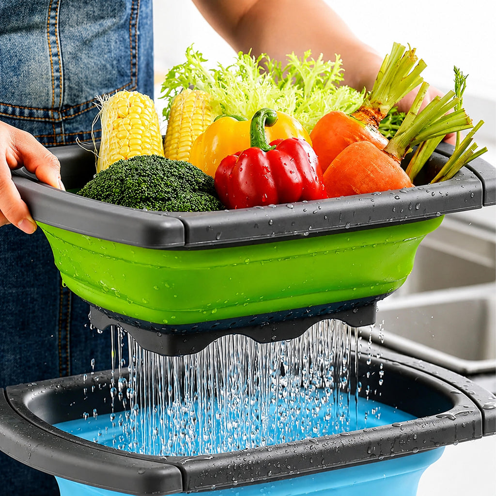 Foldable Silicone Kitchen Colander Drain Rack 61cm