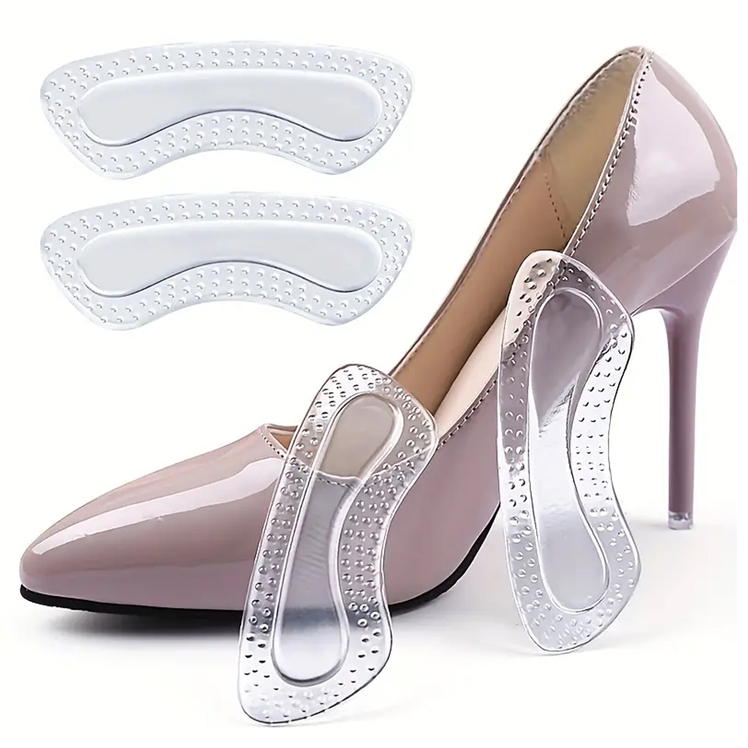 Gel Heel Pads with Massage Studs Adhesive Insoles 2 pcs (1 pair)
