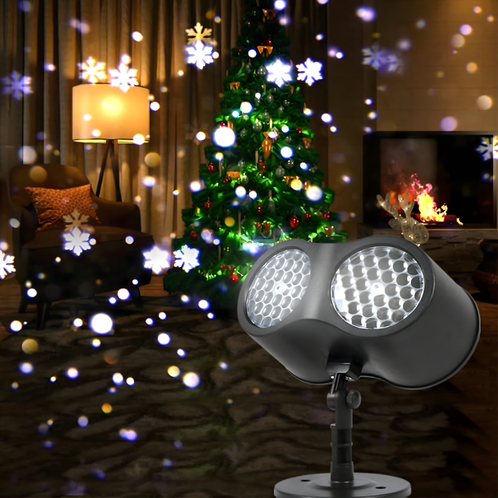 LED Laser Christmas Projector Snowflake Pattern Home Spotlight