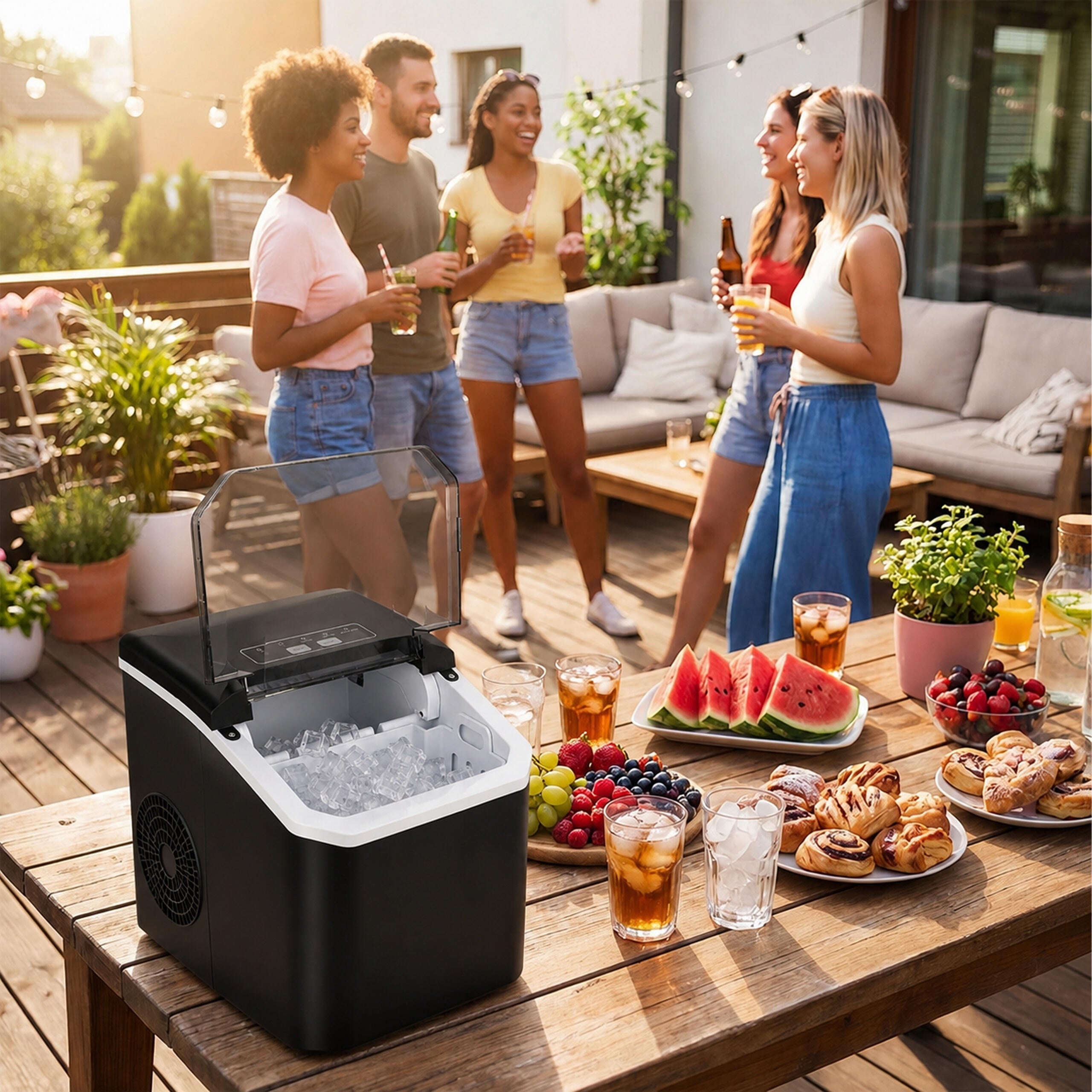 Home Ice Cube Maker 12kg Capacity Express Ice Machine
