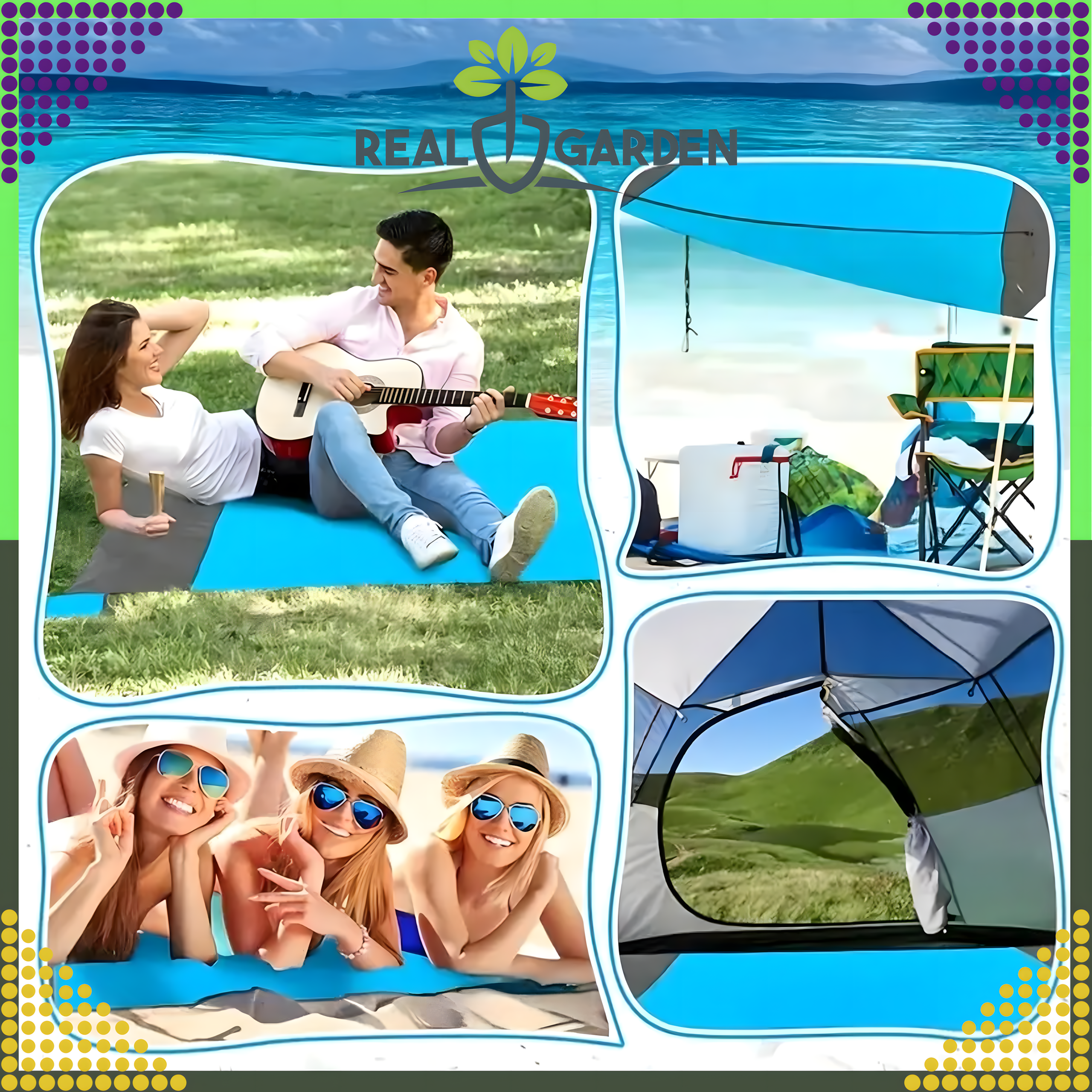 Rannatekk Piknikurätik Veekindel Matkamiseks 210 x 200 cm Suur