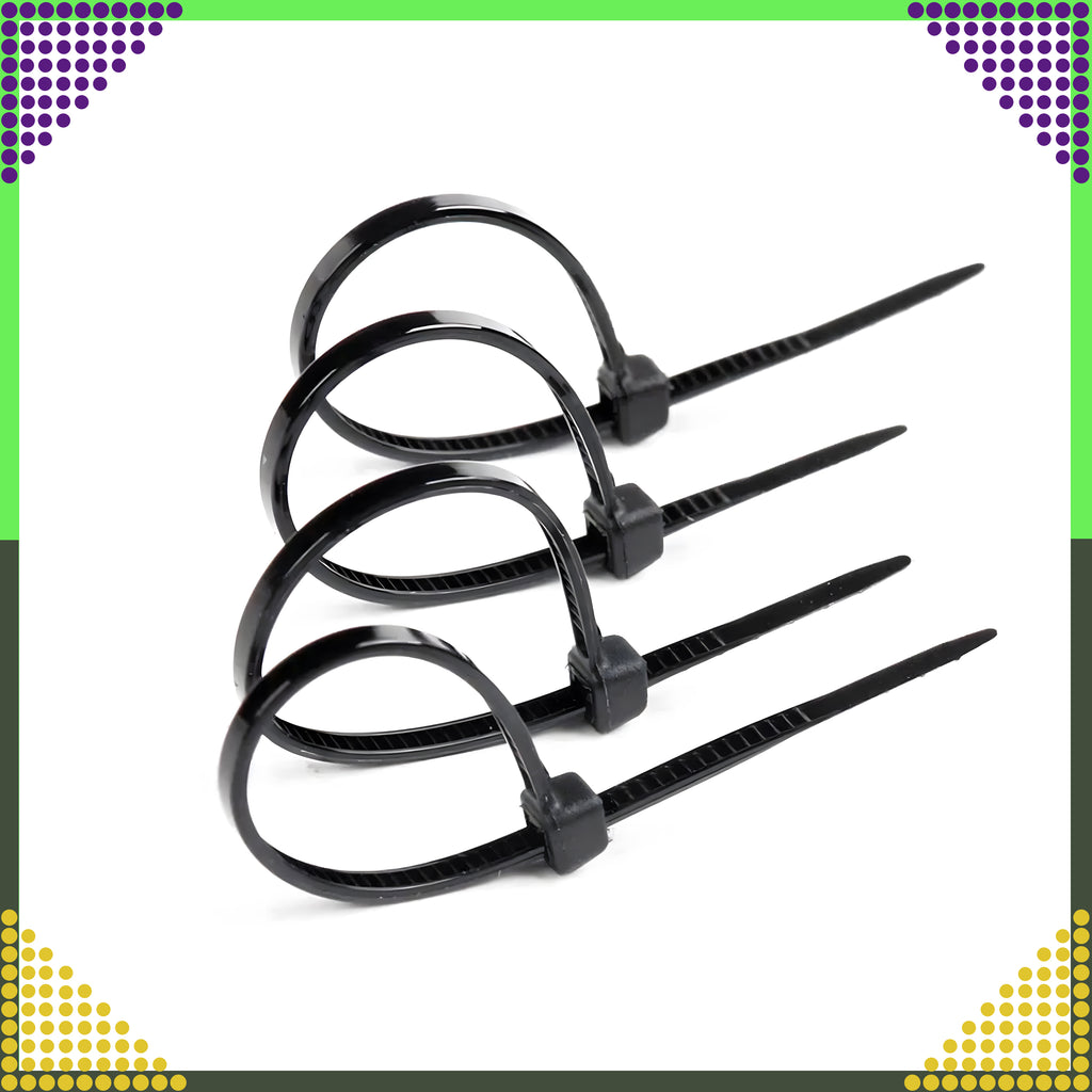 250x tugevad universaalsed Black kaablisidemed 3.6x200mm (F10)