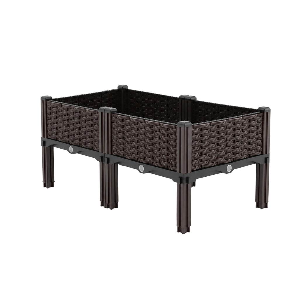 Modular Raised Garden Planter for Flowers and Vegetables 80x40x38cm Brown