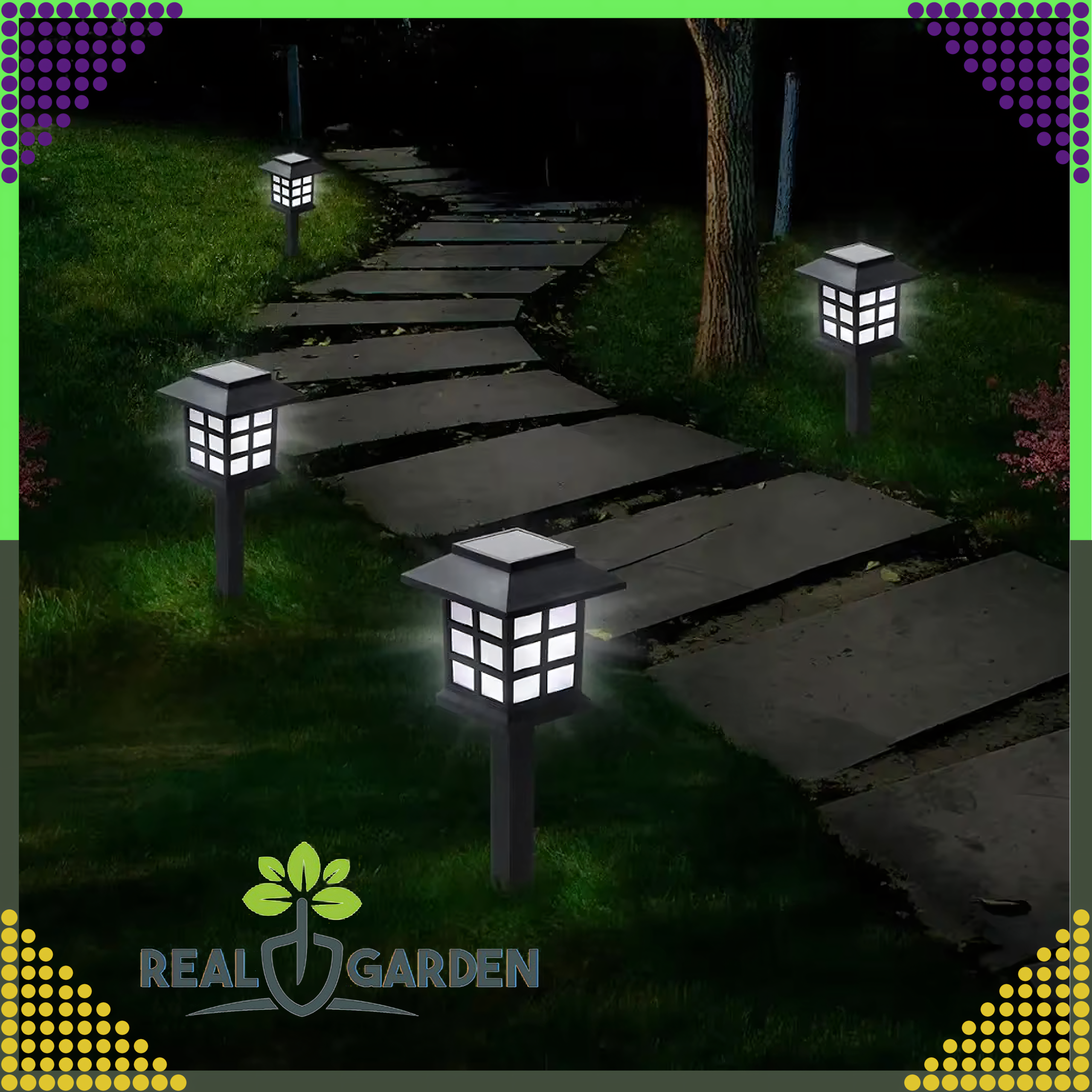2 x LED Solar Garden Lamp Cottage Pendant Lantern Decorative