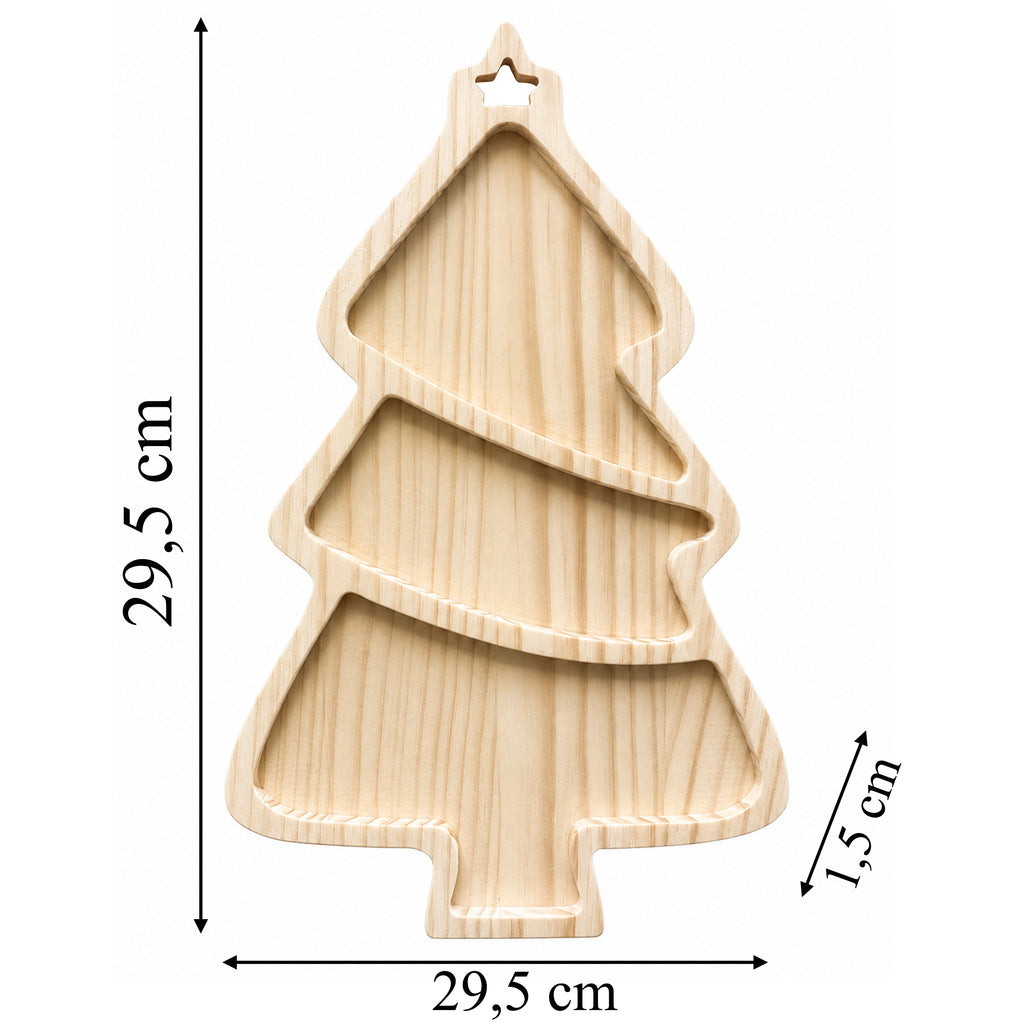 Puidust serveerimislaud jõulukuuse kaunistusega 29 cm RC-K-2699