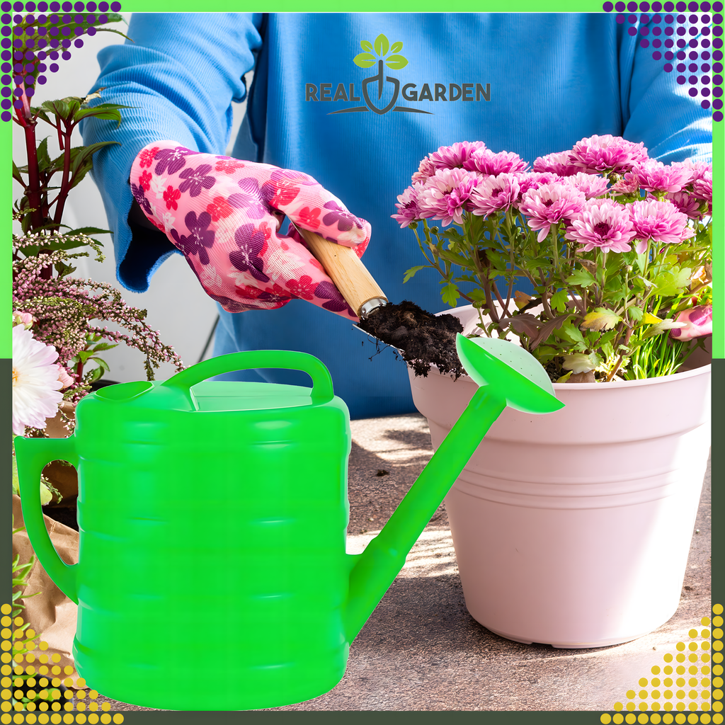 10L Oval Plastic Garden Watering Can with Watering Strainer