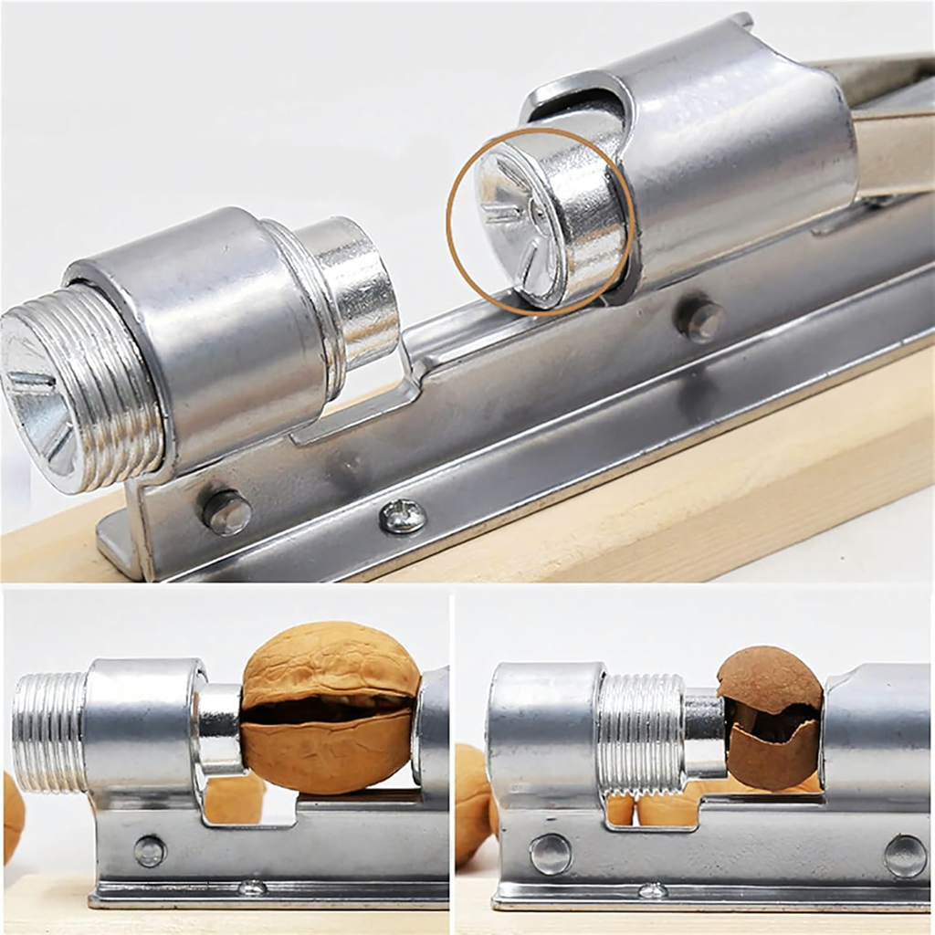 Steel Nutcracker with Wooden Base