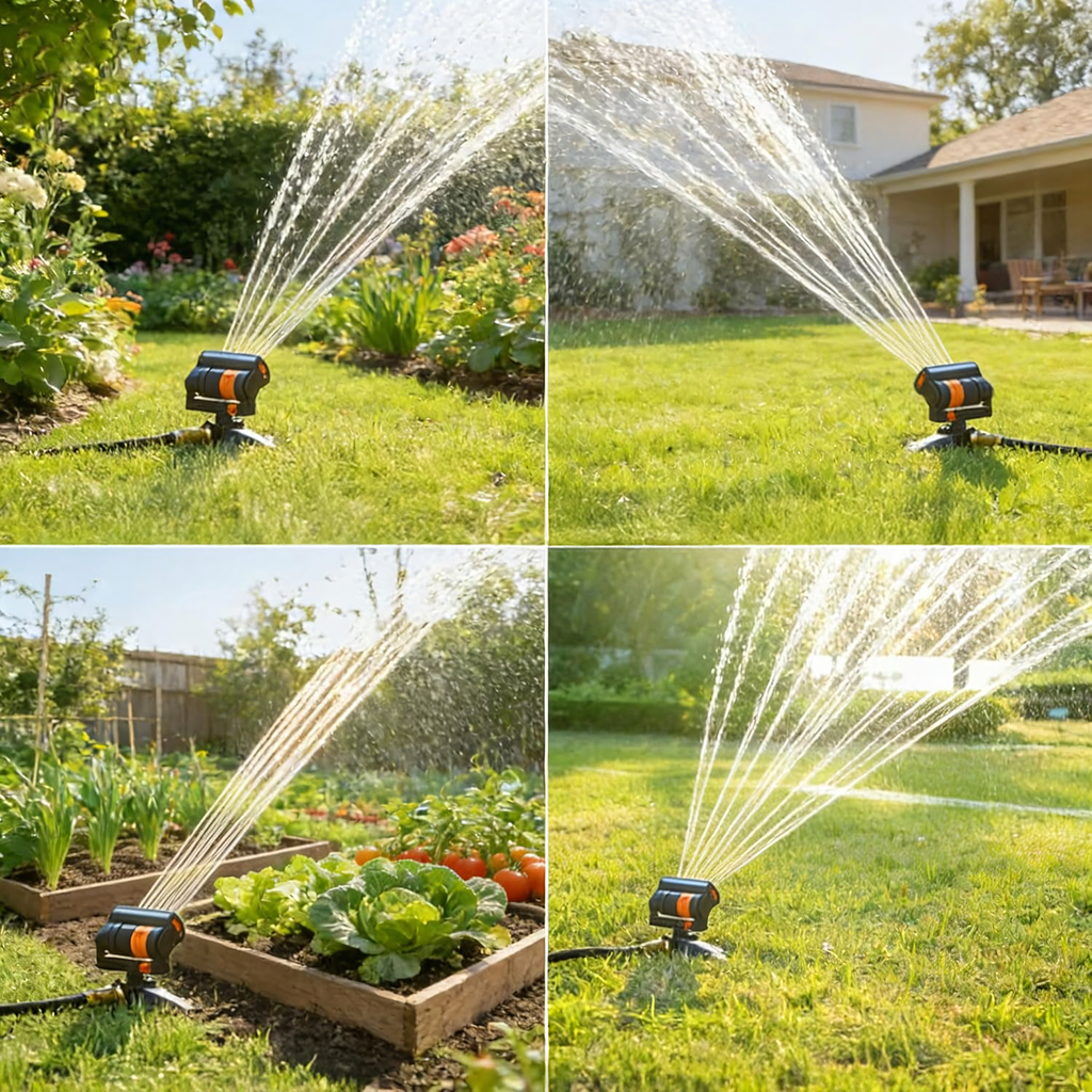 Oscillating Rotary Garden Sprinkler with 16 Nozzles