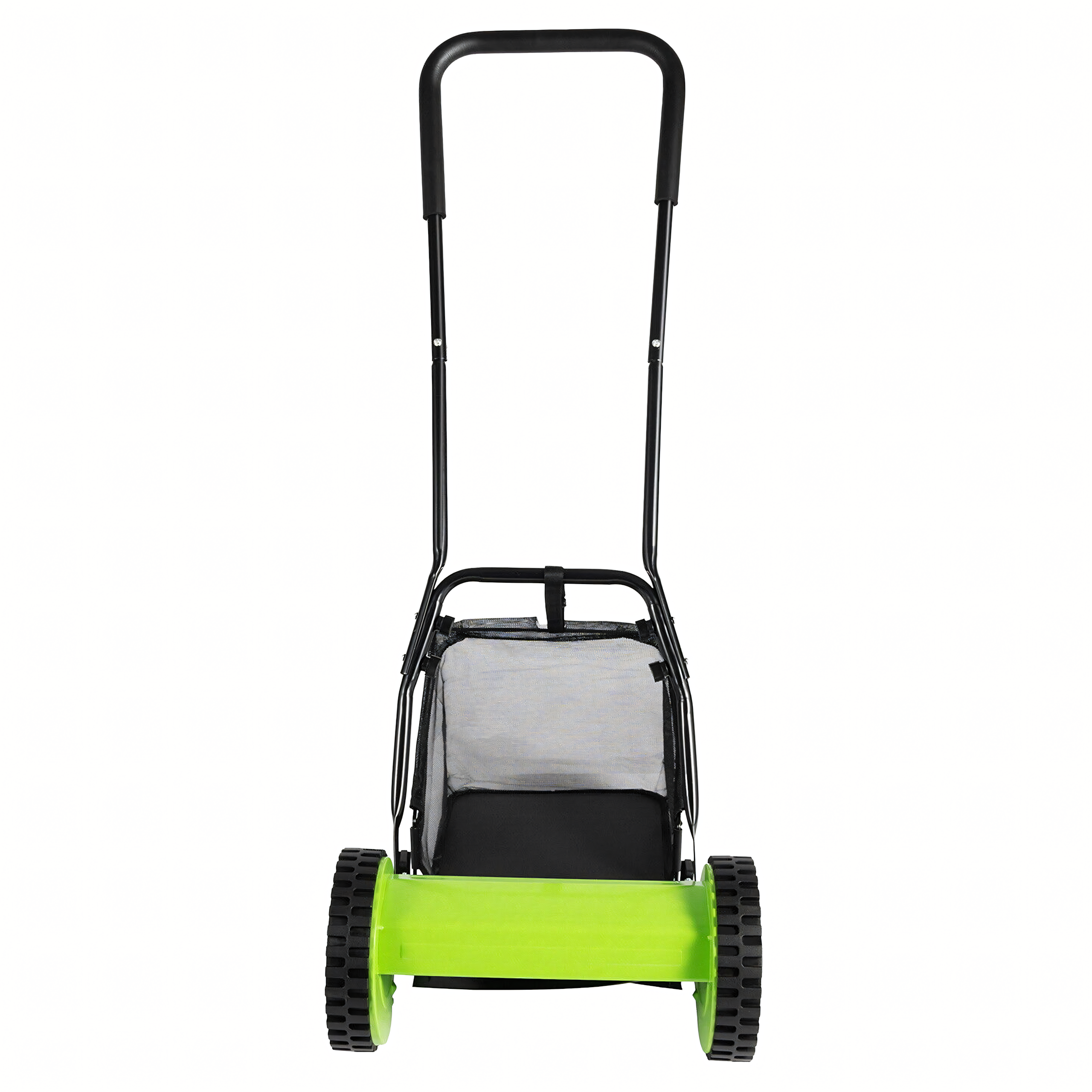 16" 40 cm Manual Reel Push Lawn Mower with Grass Catcher