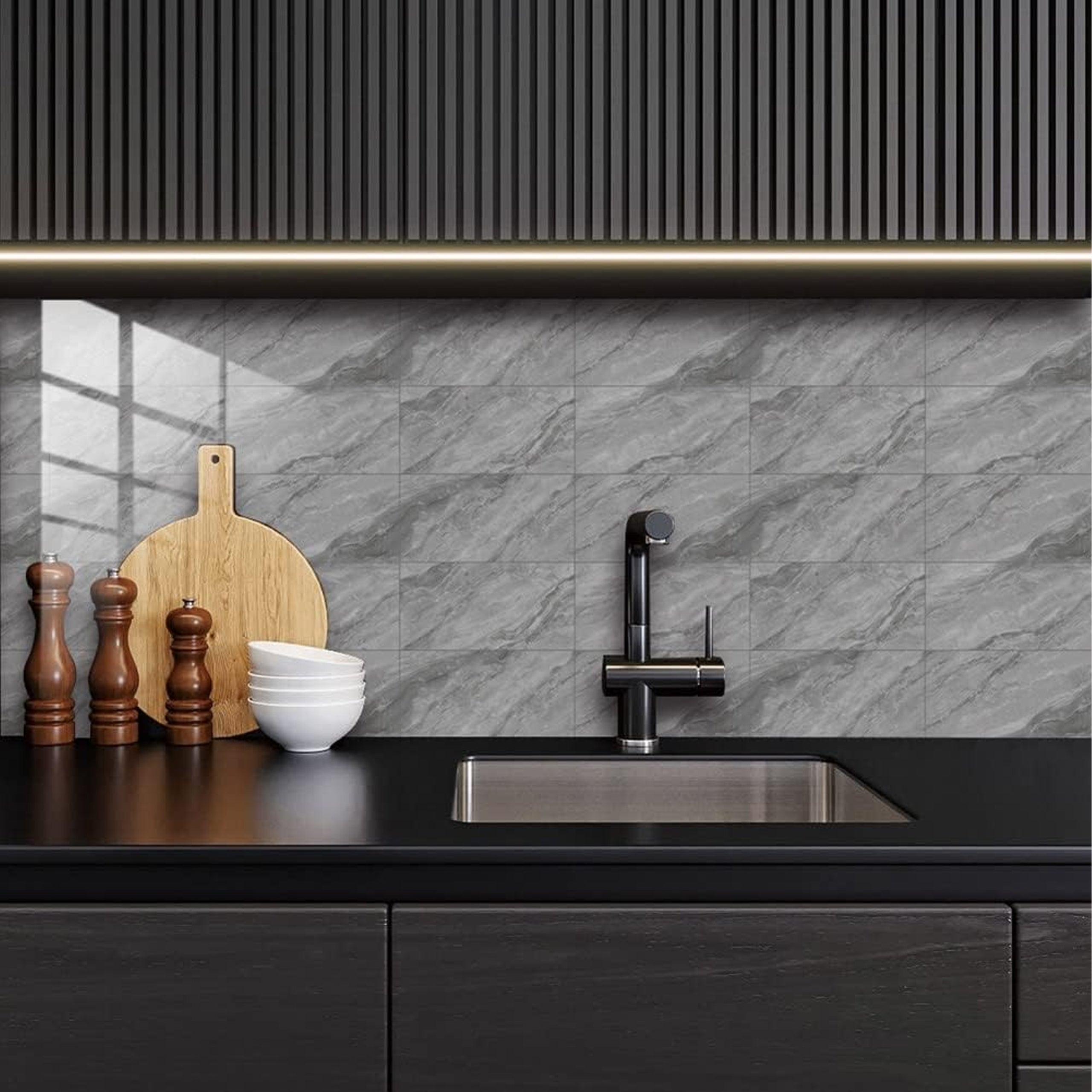 Self-Adhesive Wall Panels Marble Tiles 30x15cm 16 pcs