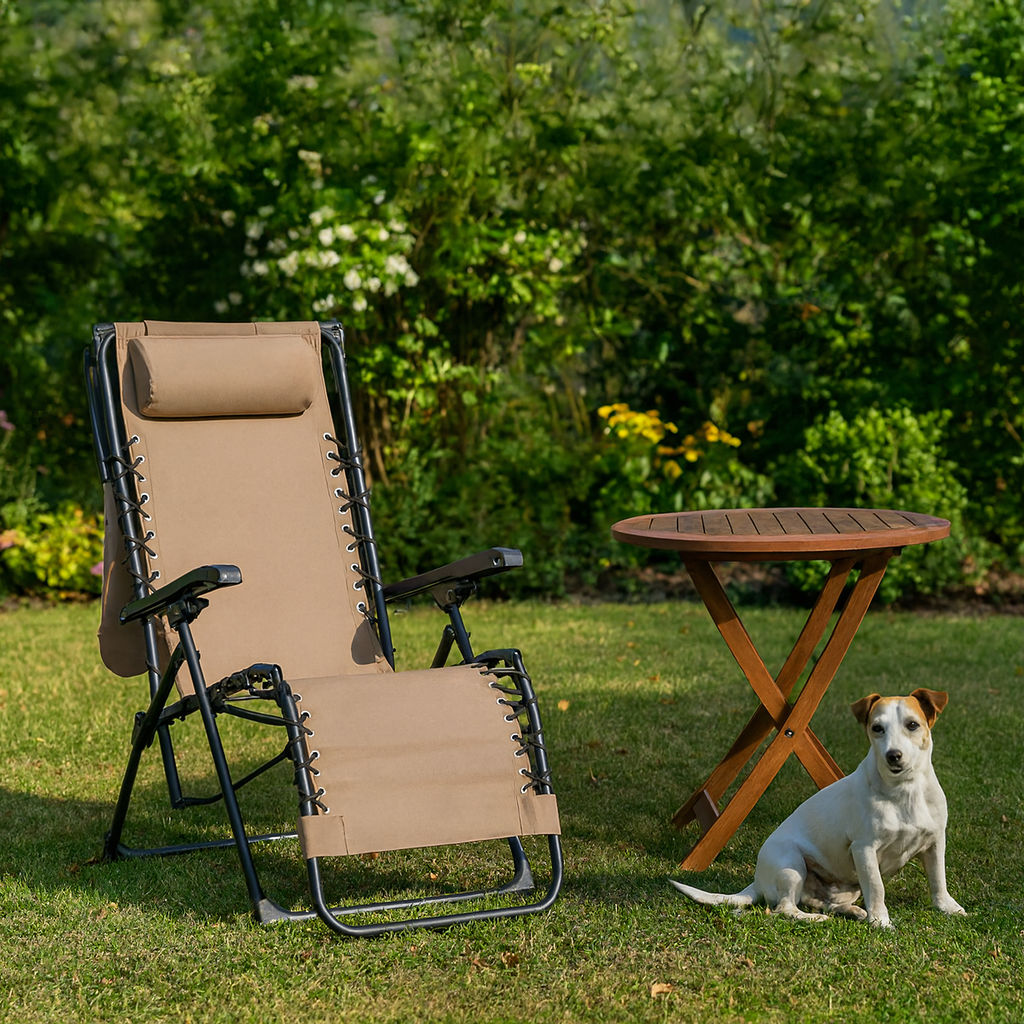 Zero Gravity Folding Garden Chair Beach Recliner Lounger
