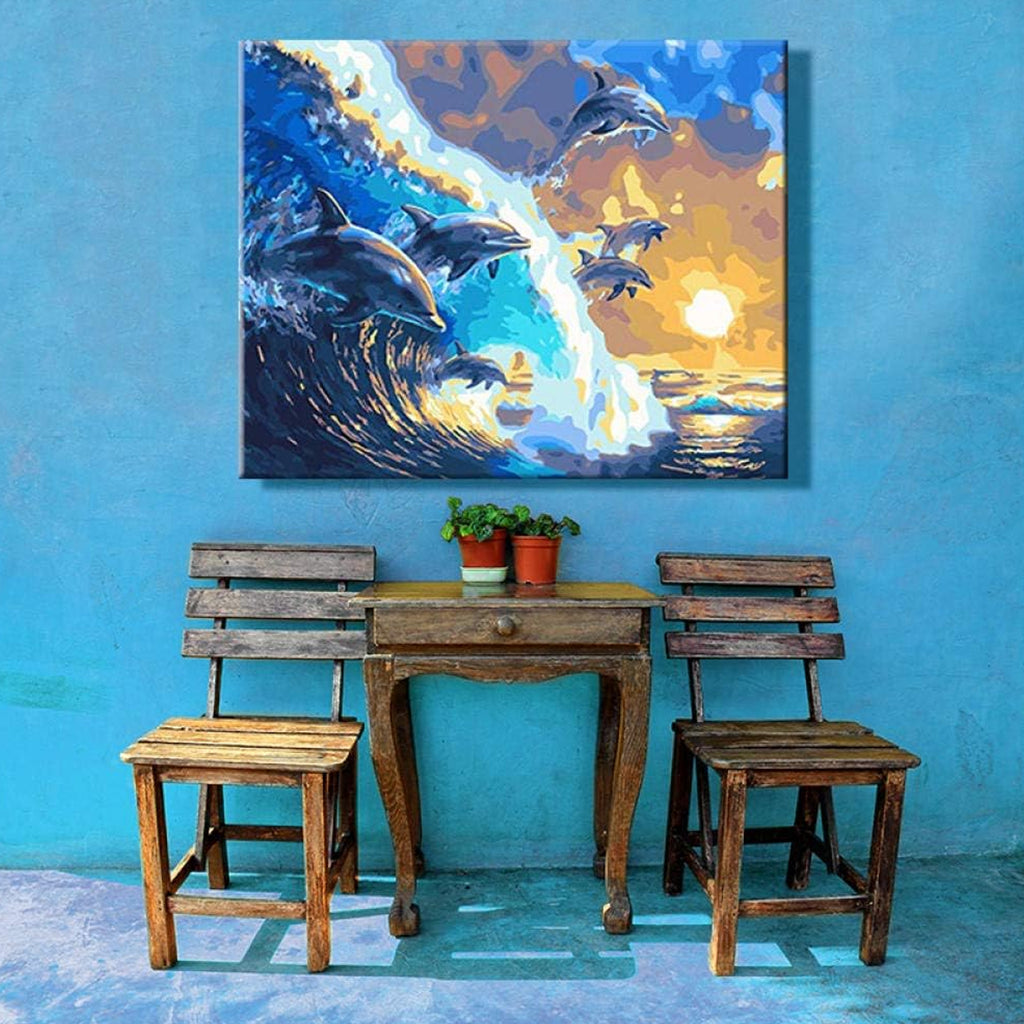 Numbrite järgi maalimise pilt raamiga DIY komplekt pintslid värv lõuend 40x50